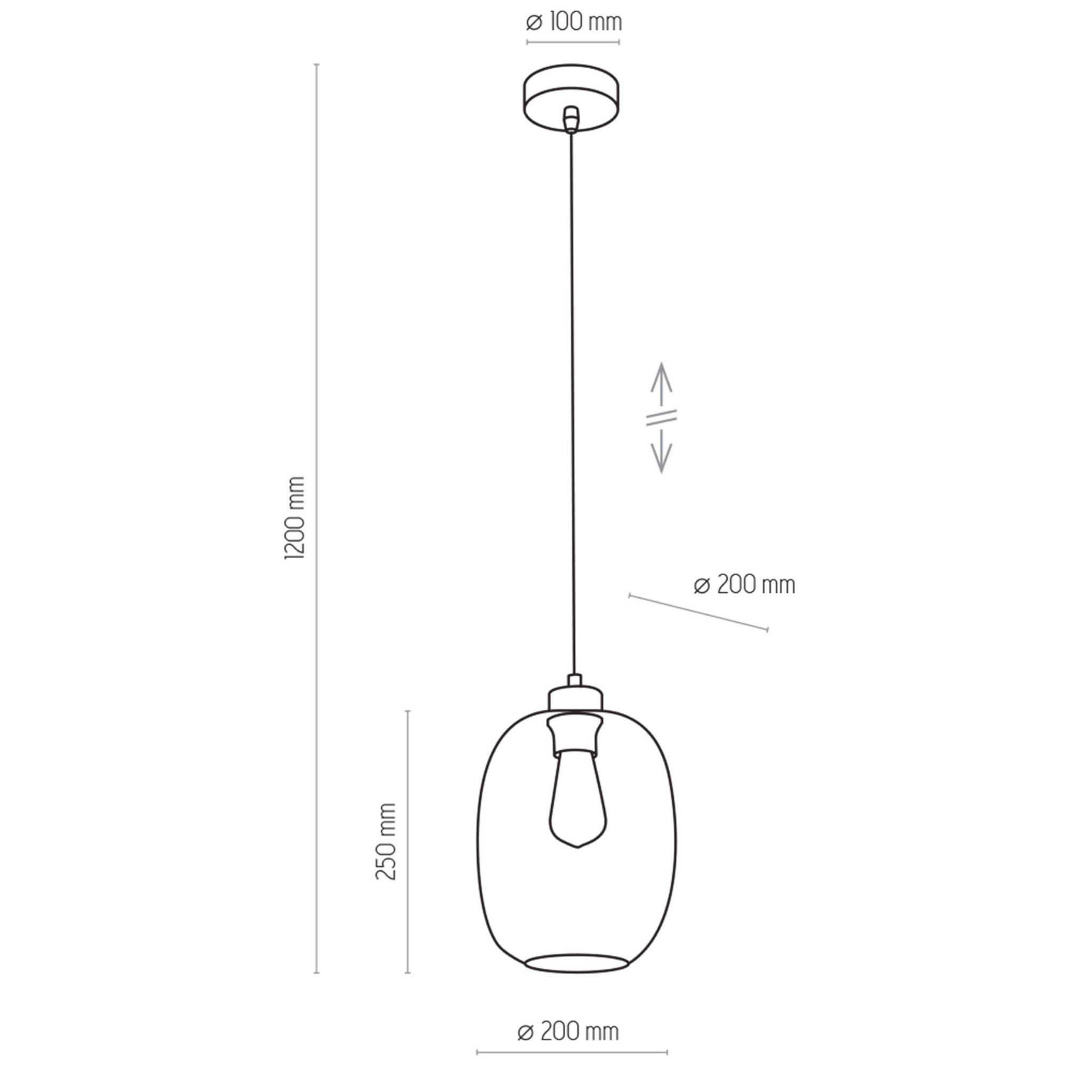 TK Lighting Elio 3182 lampa wisząca ze szklanym kloszem 1x60W E27 niebieska czarna