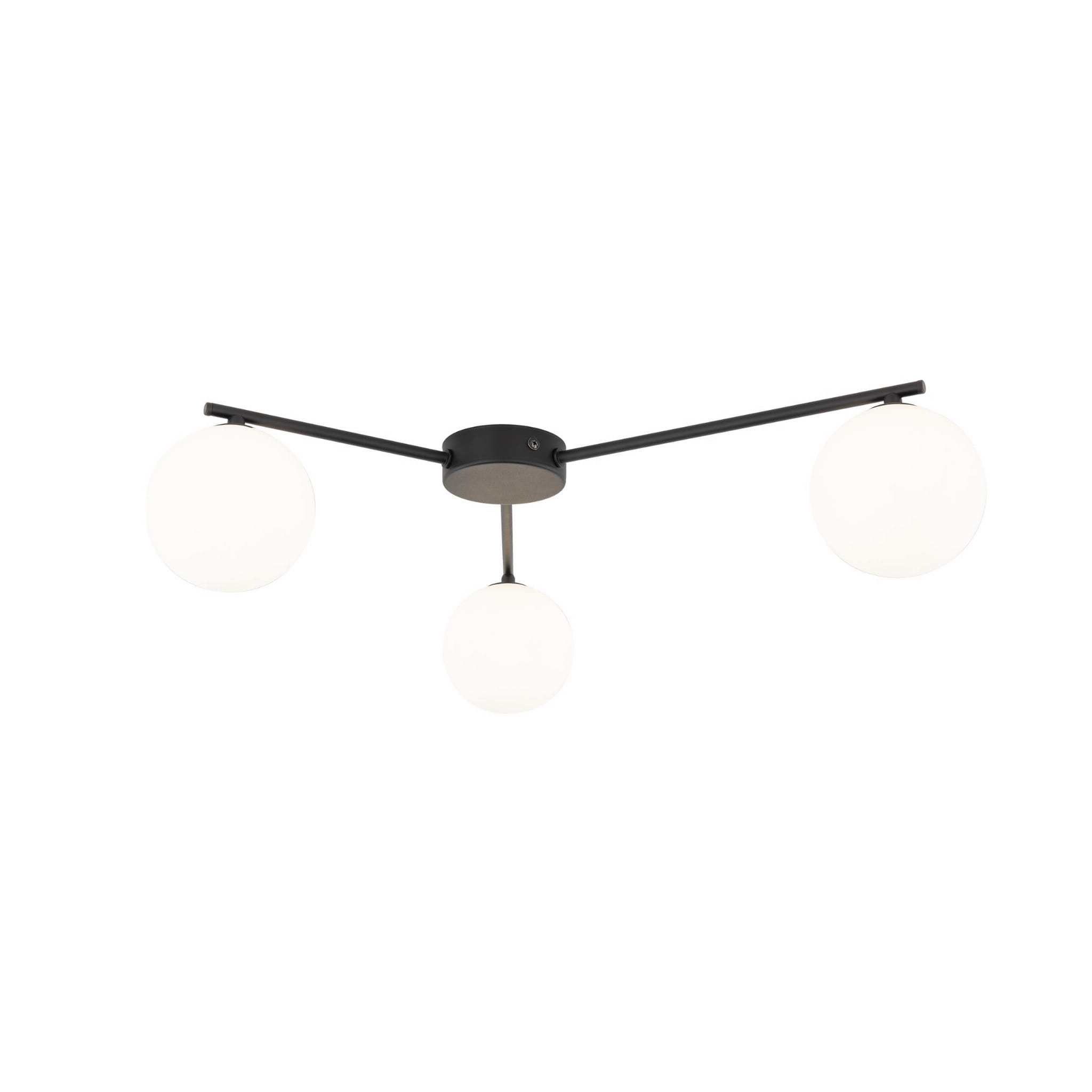 Plafon nowoczesny elegancki skandynawski pręty klosz szklany czarny biały TK Lighting Elton 10261 3x15W E27