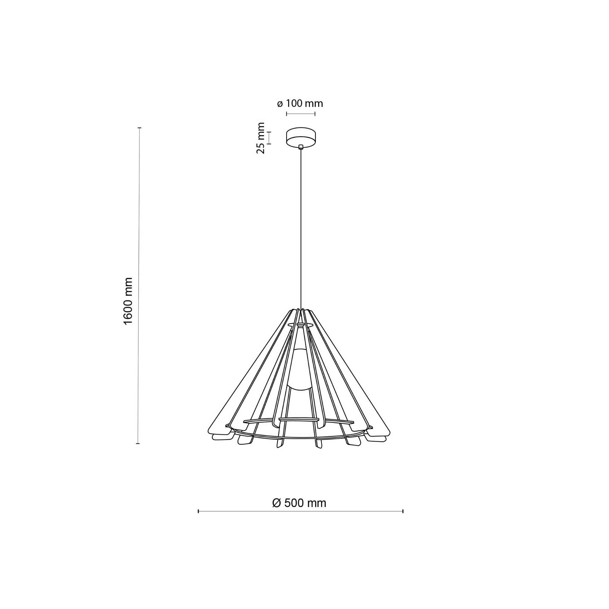 Lampa wisząca nowoczesna elegancka ażurowa klosz drewniany stożek drewniana czarna TK Lighting Eris 6586 1x15W E27