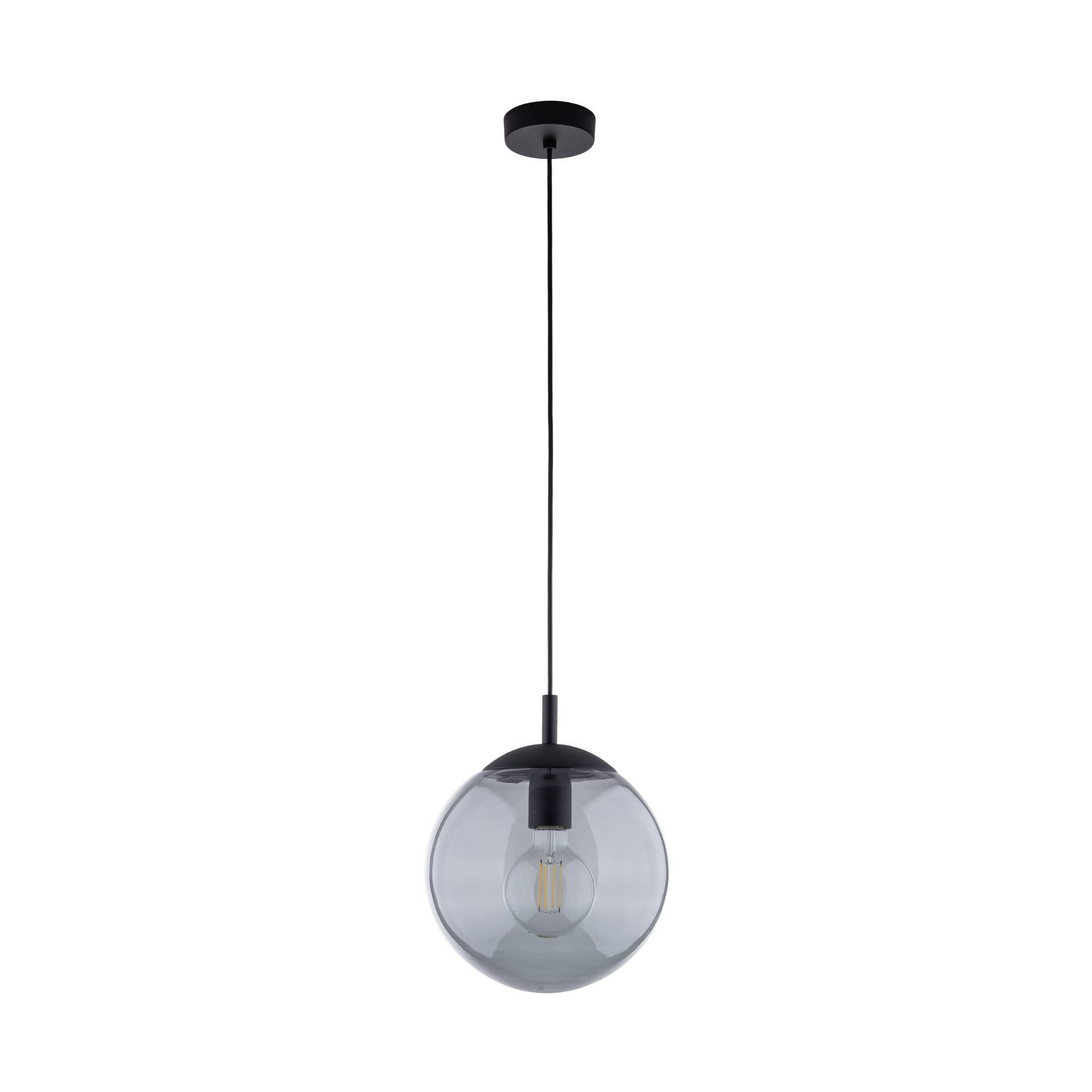 Lampa wisząca nowoczesna elegancka loft industrialna klosz szklany kula grafitowa czarna TK Lighting Esme 5378 1x15W E27