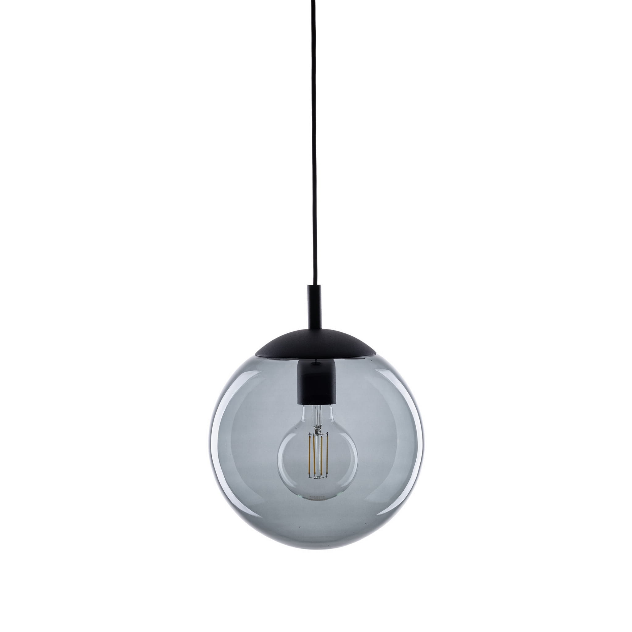 Lampa wisząca nowoczesna elegancka loft industrialna klosz szklany kula grafitowa czarna TK Lighting Esme 5378 1x15W E27