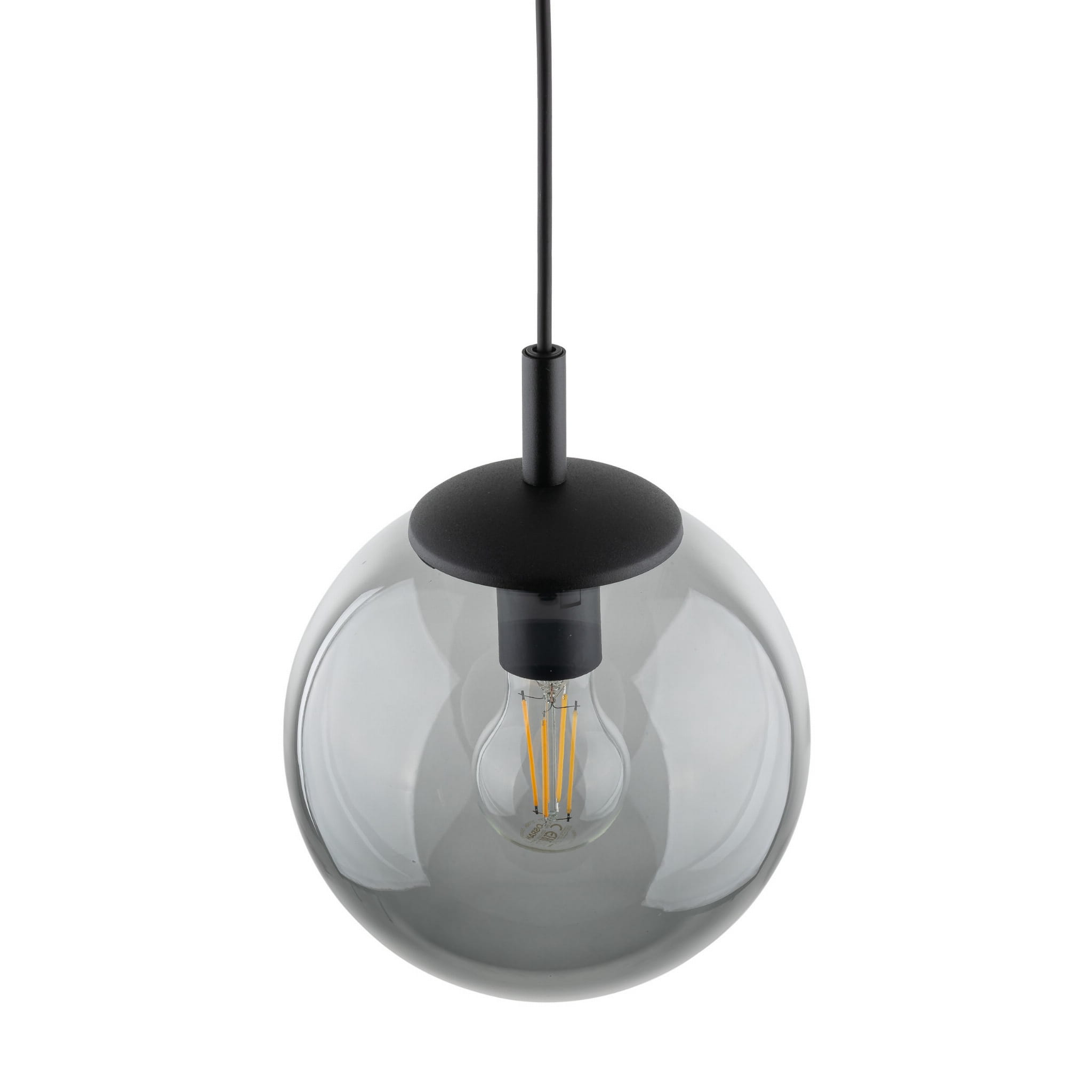 Lampa wisząca nowoczesna elegancka loft industrialna klosz szklany kula grafitowa czarna TK Lighting Esme 5379 1x15W E27