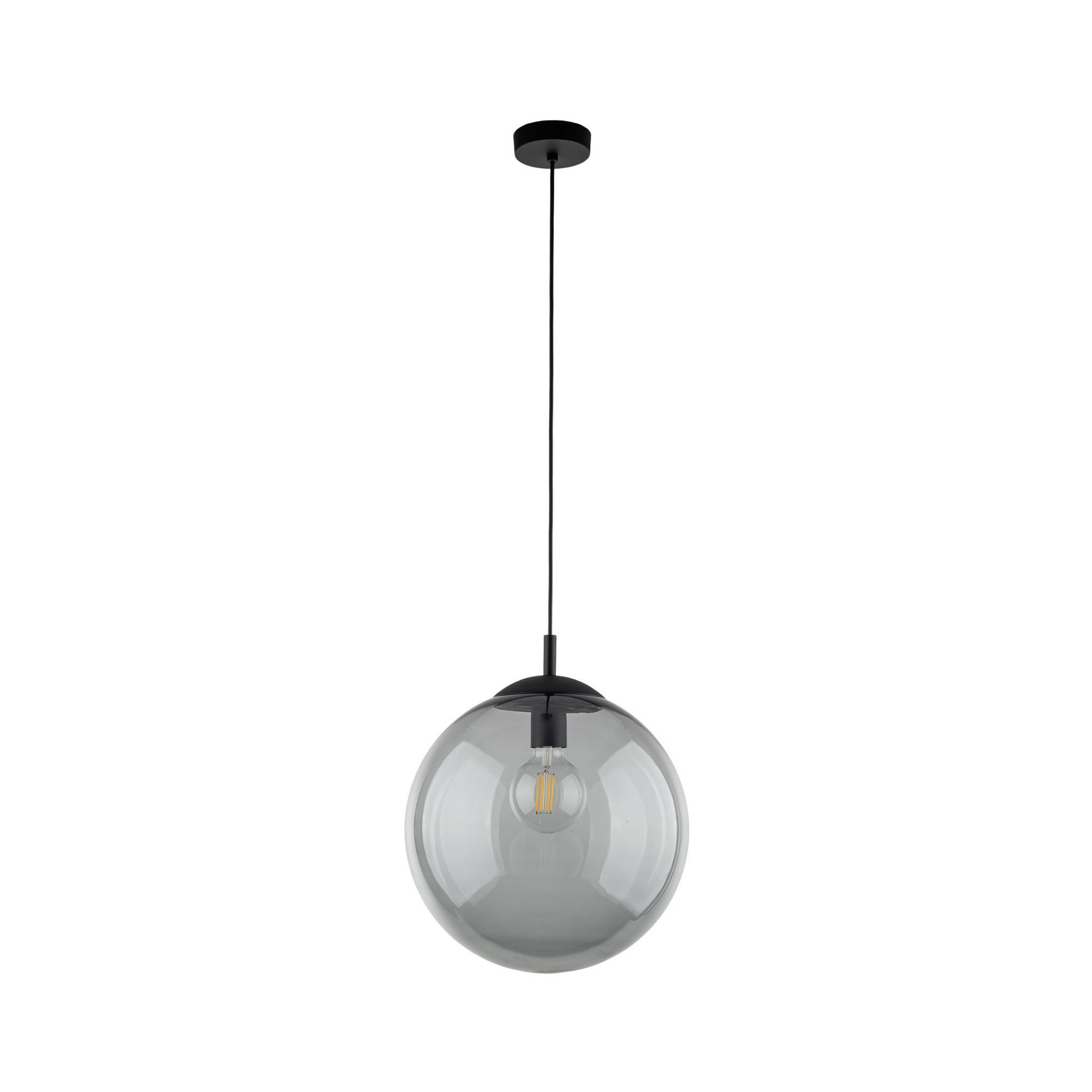 Lampa wisząca nowoczesna elegancka loft industrialna klosz szklany kula grafitowa czarna TK Lighting Esme 5380 1x15W E27