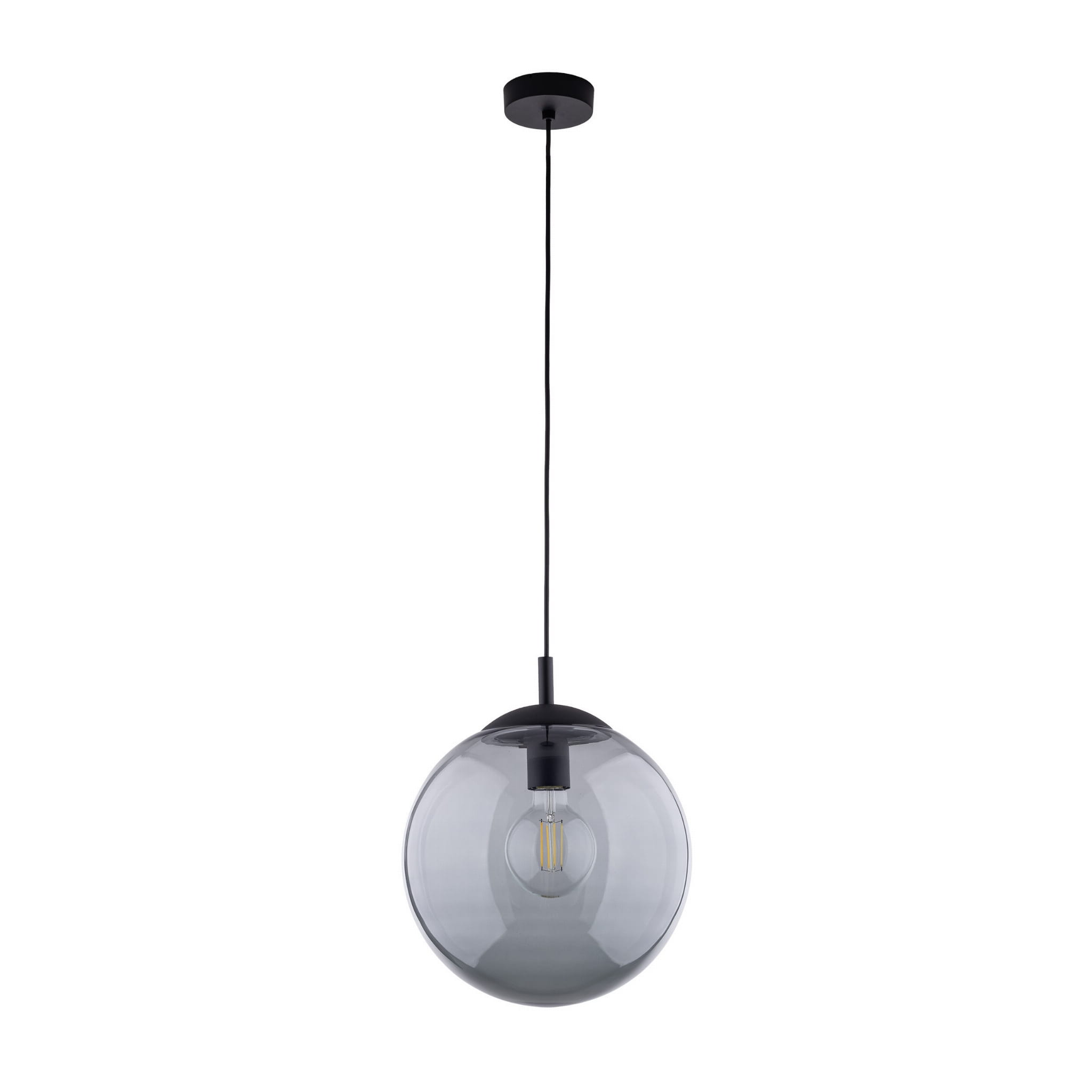 Lampa wisząca nowoczesna elegancka loft industrialna klosz szklany kula grafitowa czarna TK Lighting Esme 5380 1x15W E27