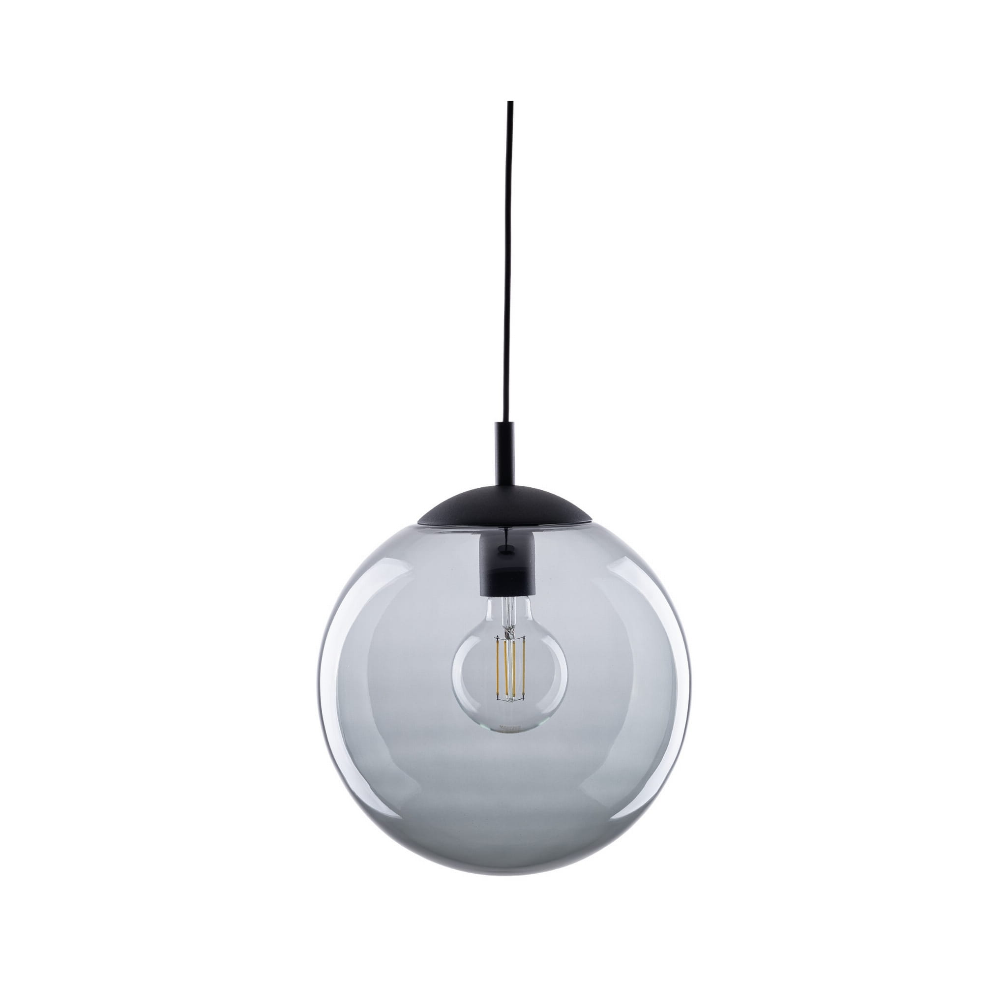 Lampa wisząca nowoczesna elegancka loft industrialna klosz szklany kula grafitowa czarna TK Lighting Esme 5380 1x15W E27