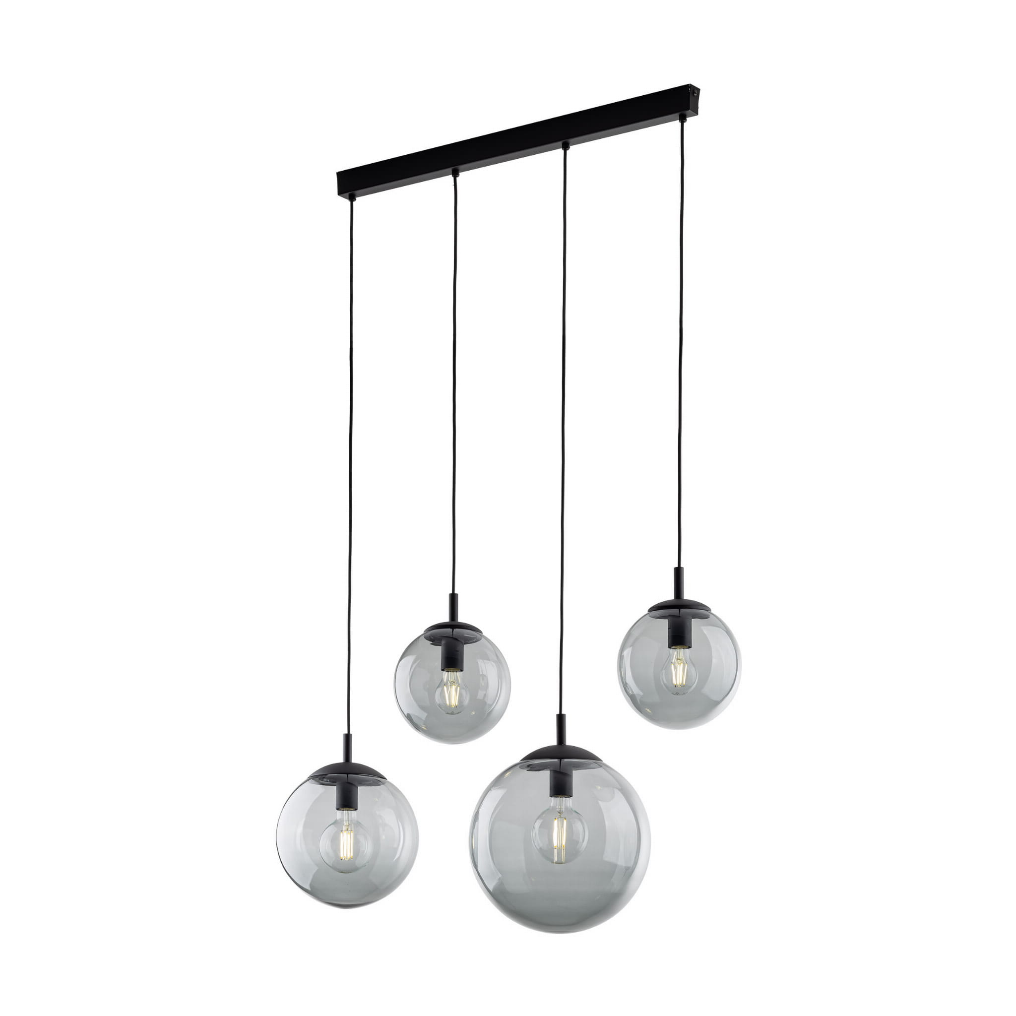 Lampa wisząca nowoczesna elegancka loft industrialna klosz szklany kule grafitowa czarna TK Lighting Esme 5381 4x15W E27