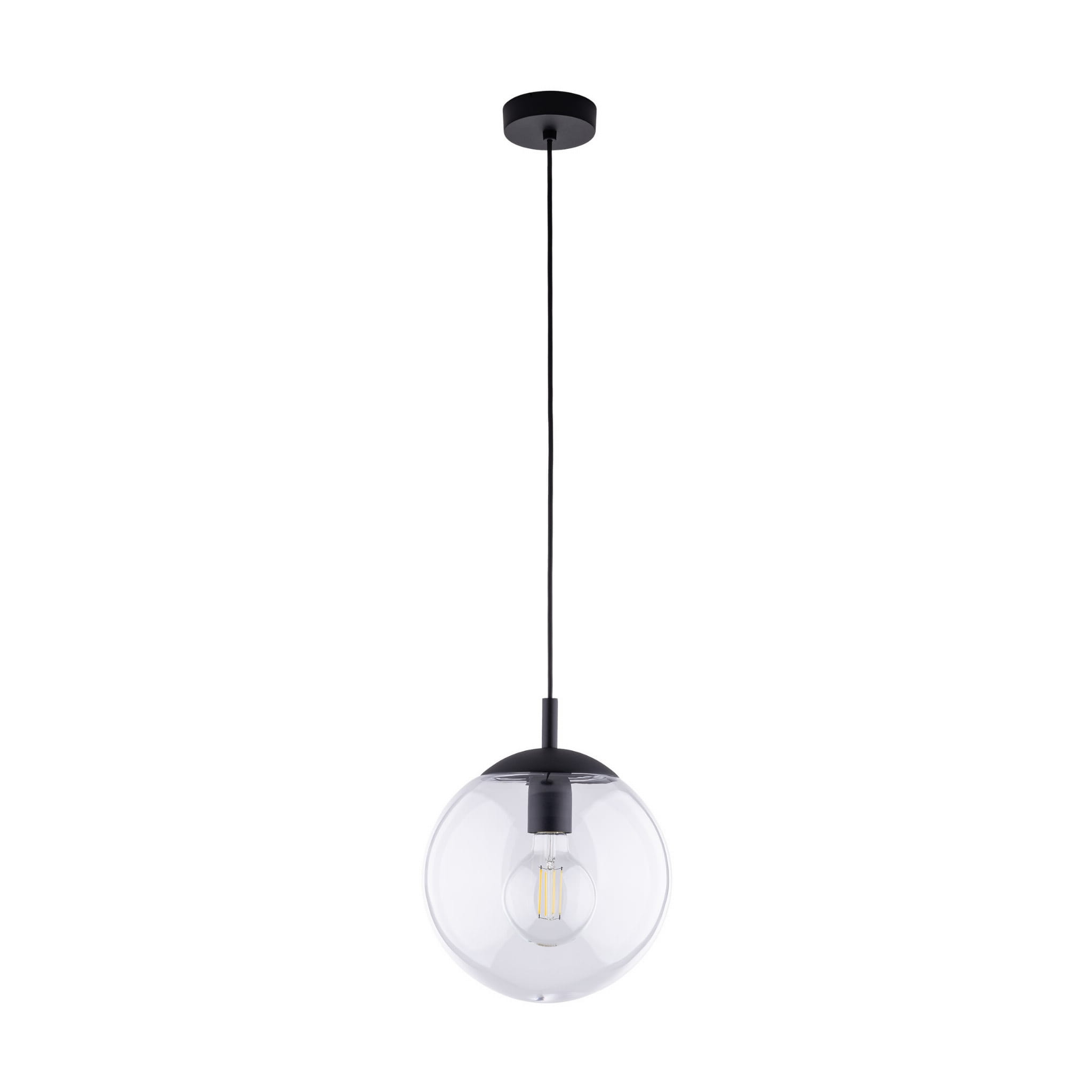 Lampa wisząca nowoczesna elegancka loft industrialna klosz szklany kula transparentna czarna TK Lighting Esme 3266 1x15W E27