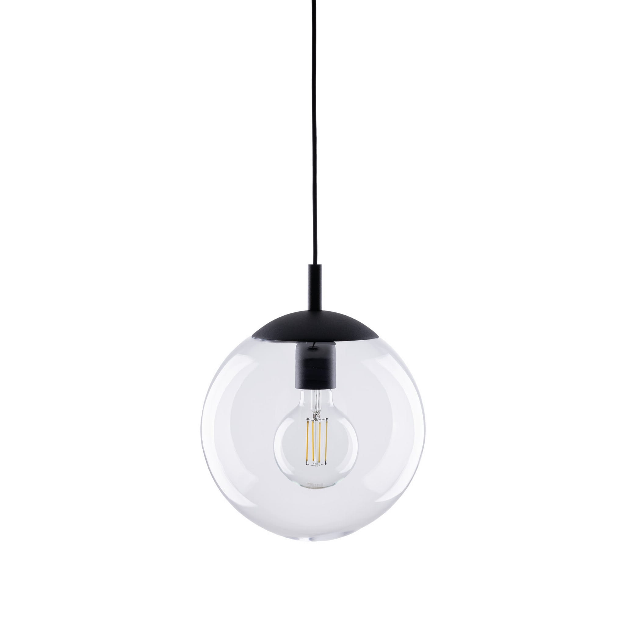 Lampa wisząca nowoczesna elegancka loft industrialna klosz szklany kula transparentna czarna TK Lighting Esme 3266 1x15W E27