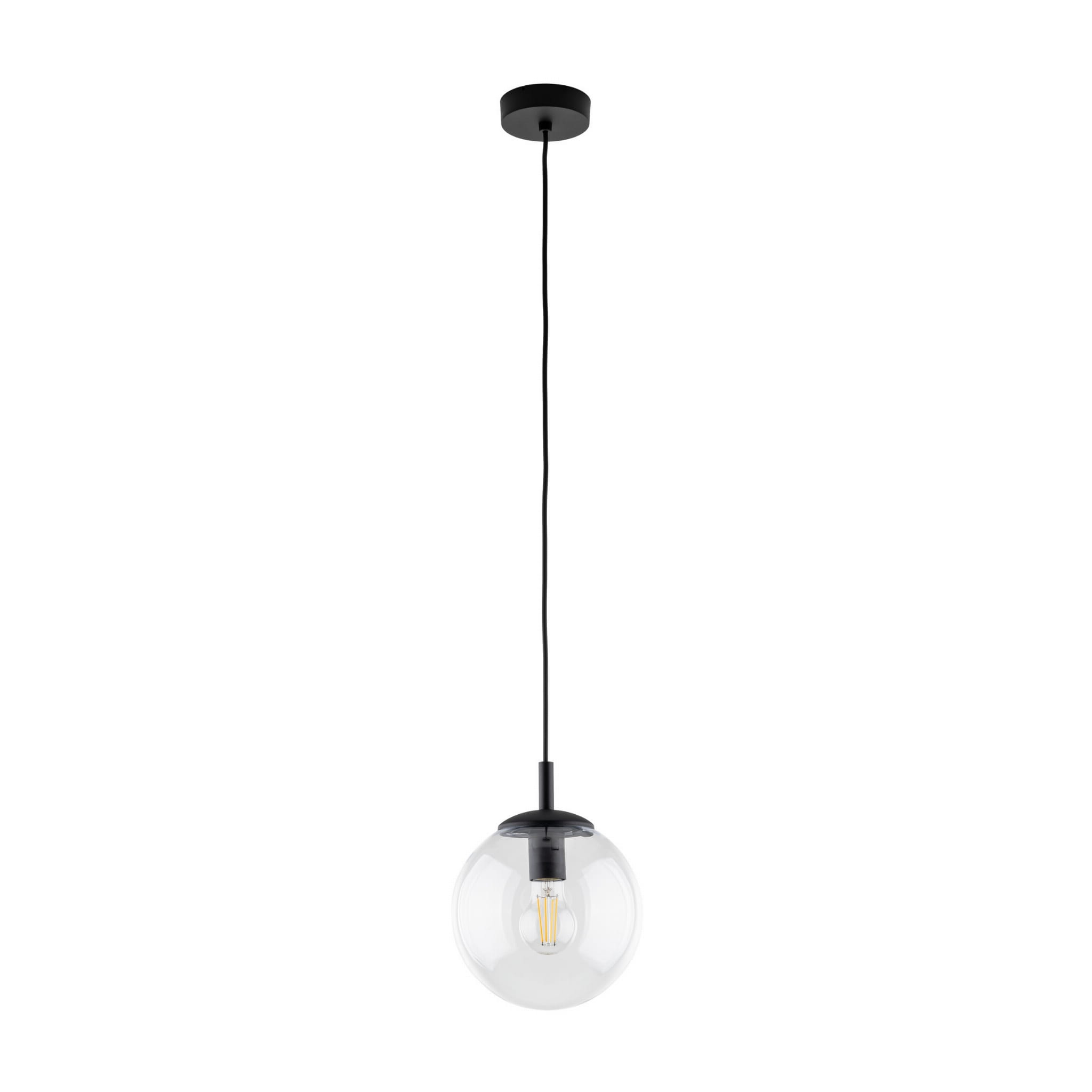 Lampa wisząca nowoczesna elegancka loft industrialna klosz szklany kula transparentna czarna TK Lighting Esme 3267 1x15W E27