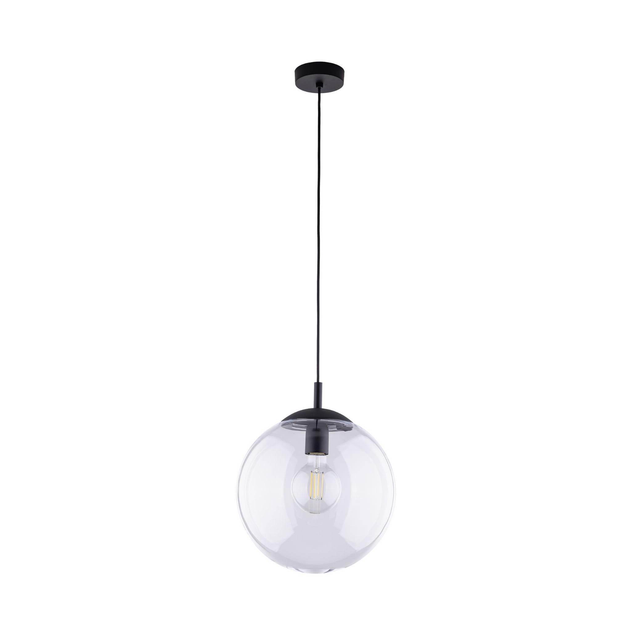 Lampa wisząca nowoczesna elegancka loft industrialna klosz szklany kula transparentna czarna TK Lighting Esme 3268 1x15W E27
