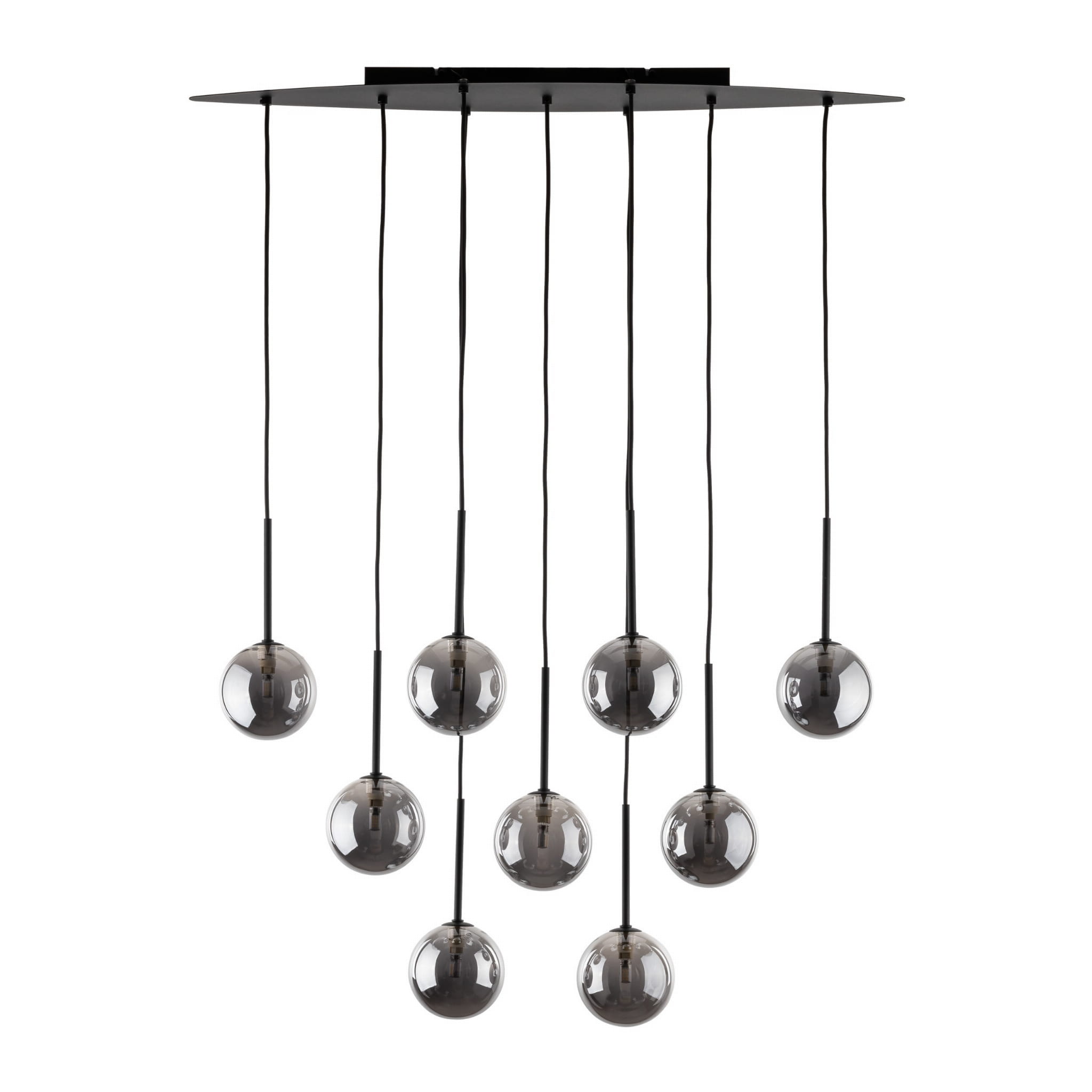 Lampa wisząca nowoczesna elegancka loft industrialna klosz szklany kule czarna grafitowa TK Lighting Estera 6148 9x6W G9