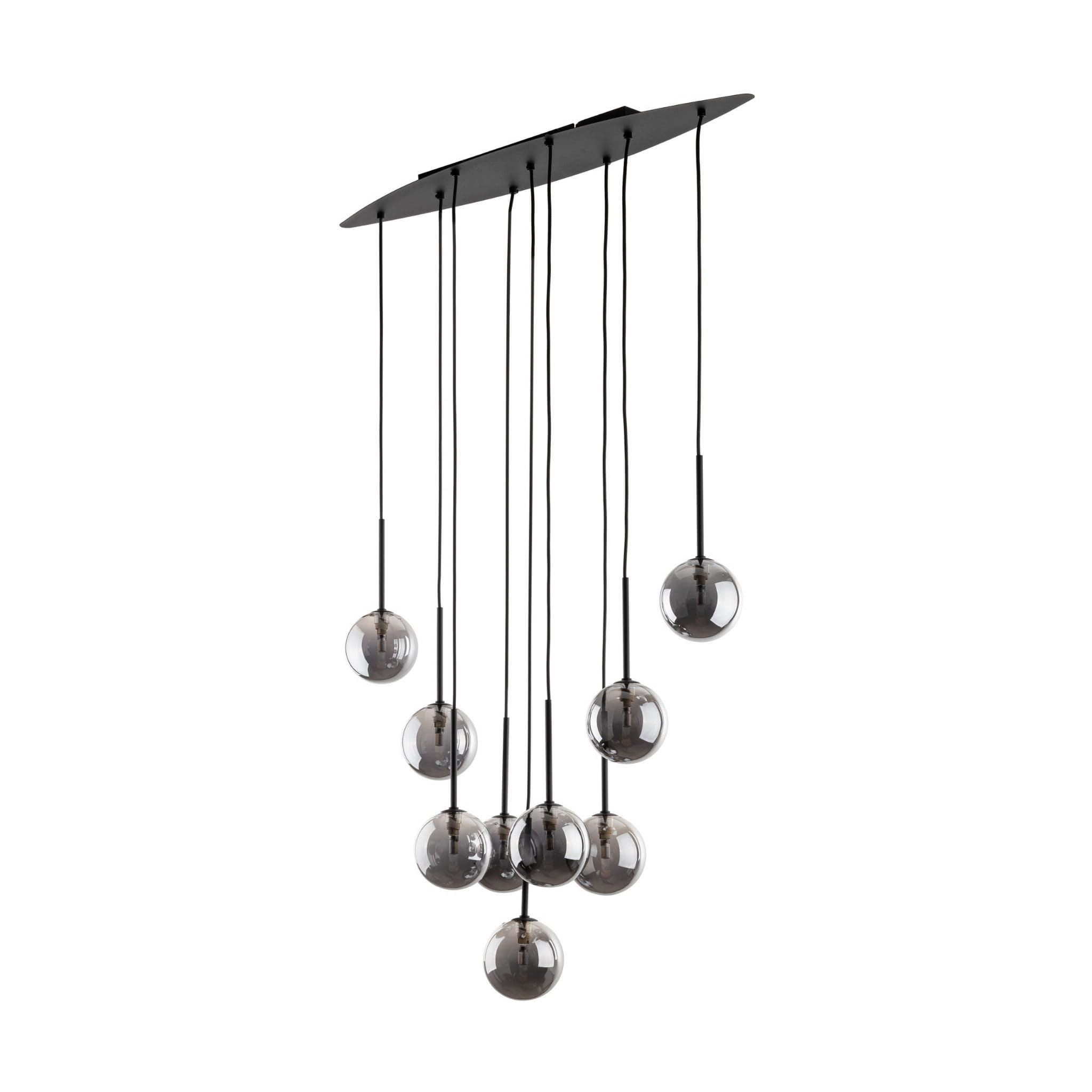 Lampa wisząca nowoczesna elegancka loft industrialna klosz szklany kule czarna grafitowa TK Lighting Estera 6148 9x6W G9