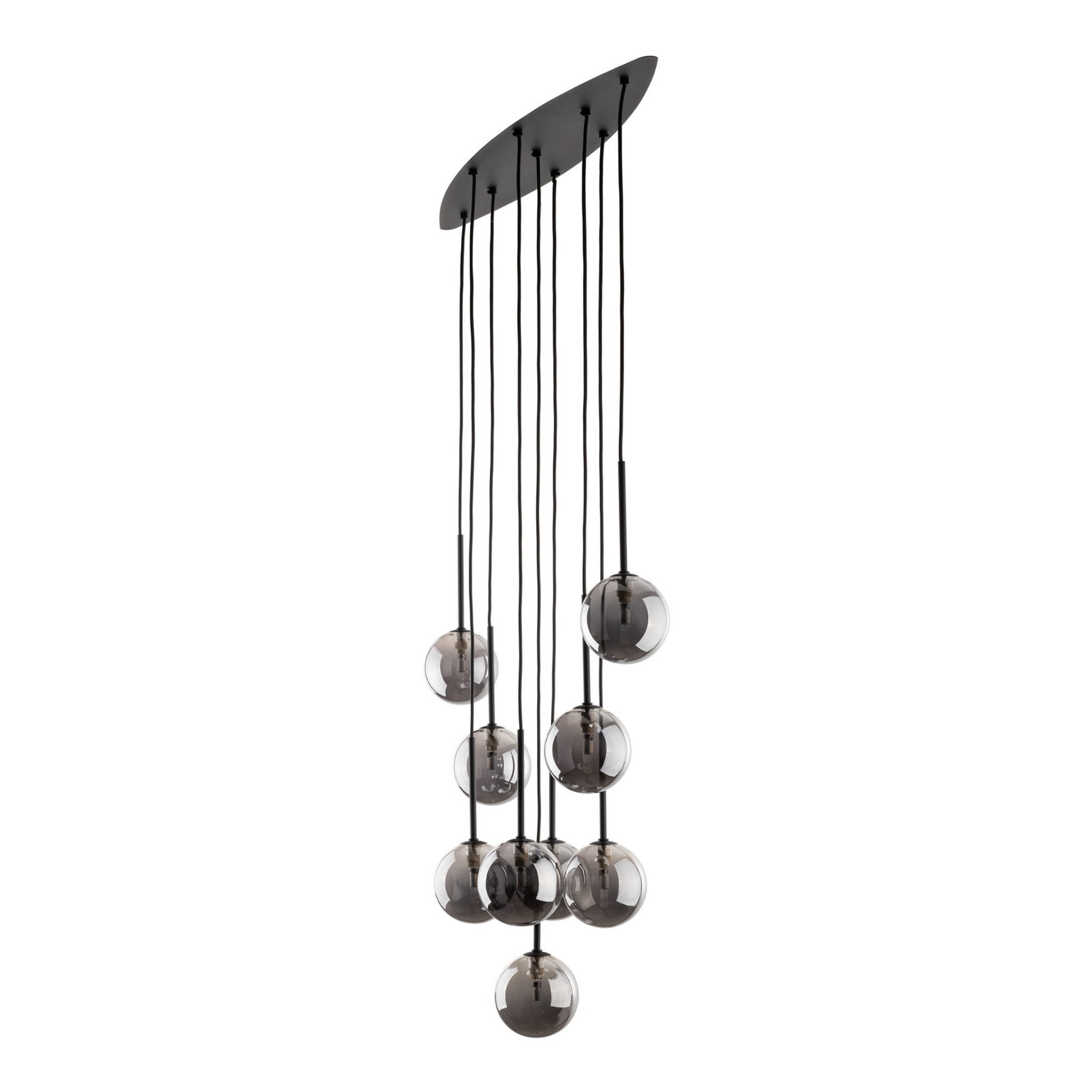 Lampa wisząca nowoczesna elegancka loft industrialna klosz szklany kule czarna grafitowa TK Lighting Estera 6148 9x6W G9