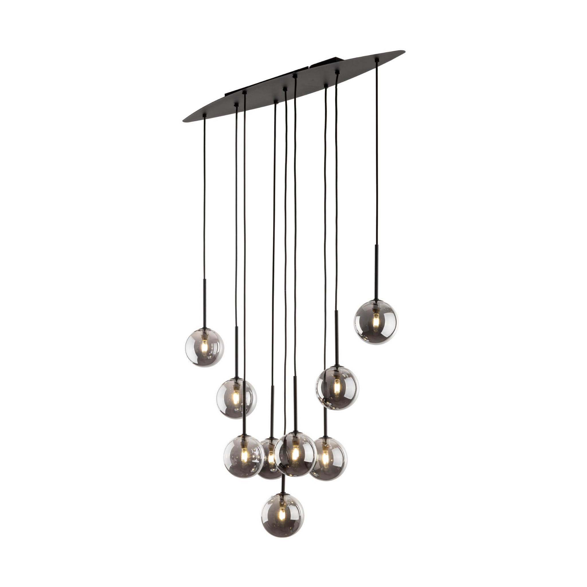 Lampa wisząca nowoczesna elegancka loft industrialna klosz szklany kule czarna grafitowa TK Lighting Estera 6148 9x6W G9