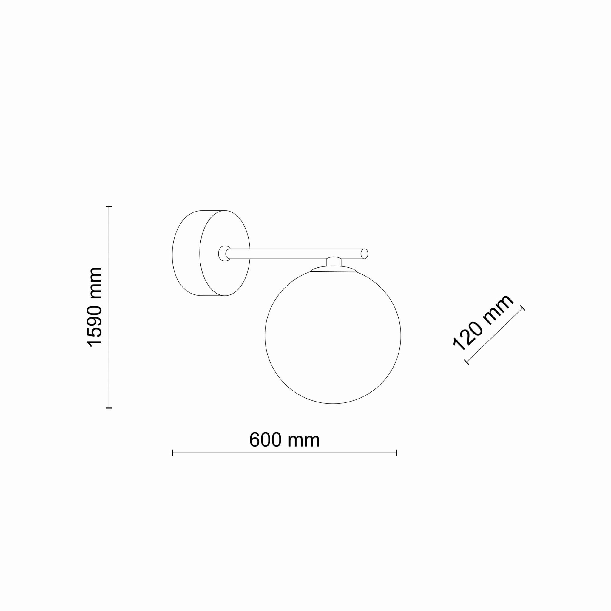 Kinkiet lampa ścienna modern szklany klosz Tk Lighting Estera 4777 1x6W G9 czarny chrom