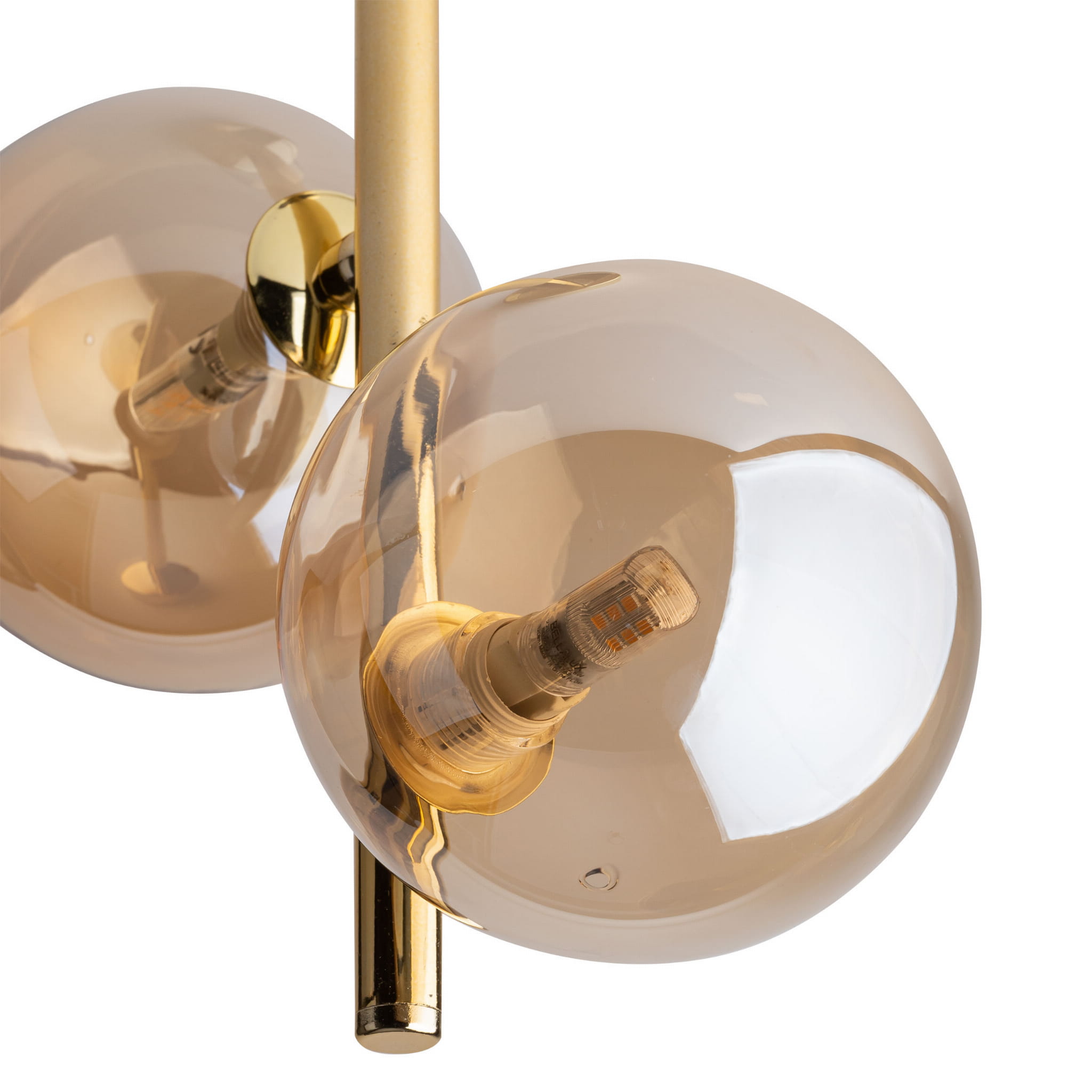 Lampa wisząca modern szklane klosze Tk Lighting Estera 4547 2x6W G9 bursztynowa złota