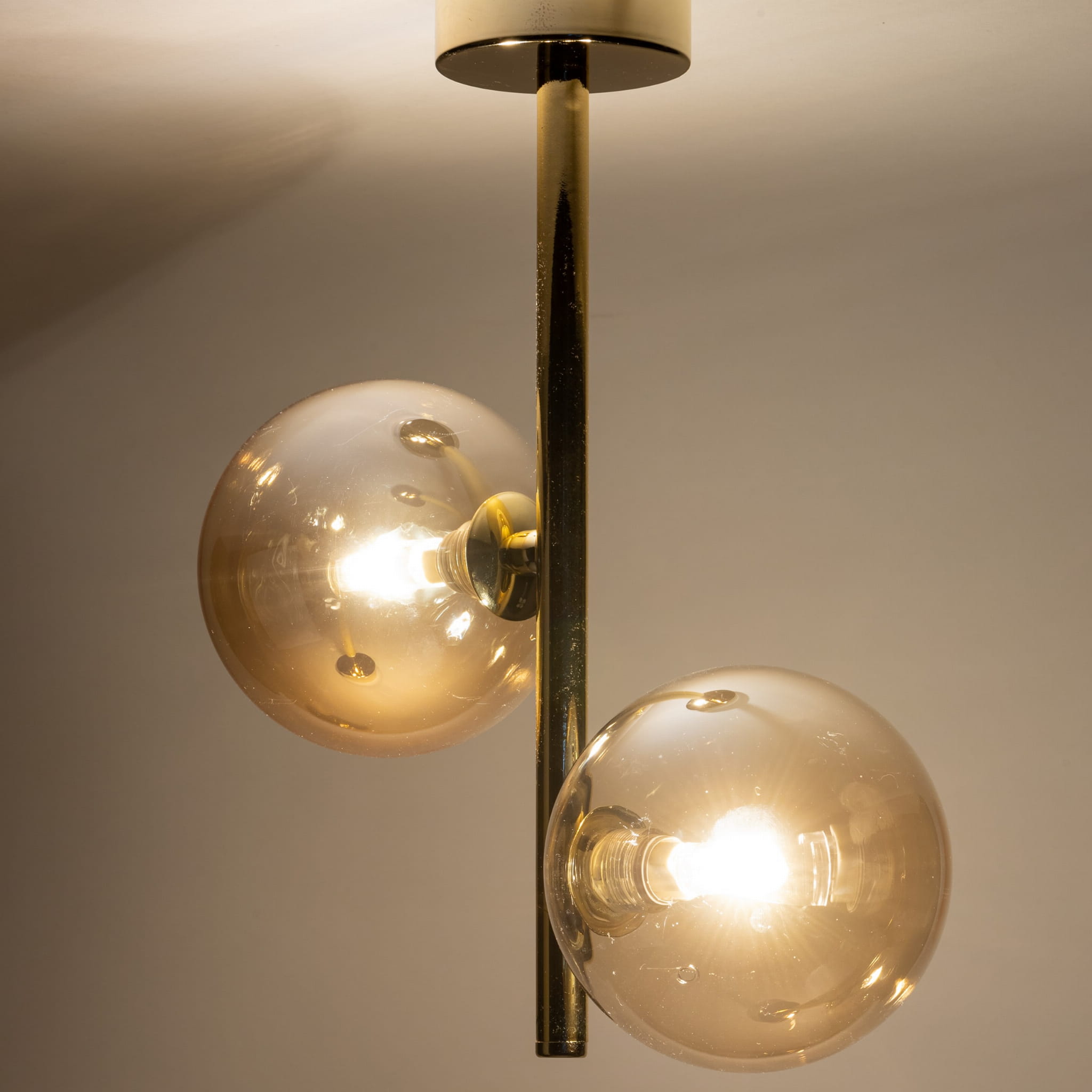 Lampa wisząca modern szklane klosze Tk Lighting Estera 4547 2x6W G9 bursztynowa złota