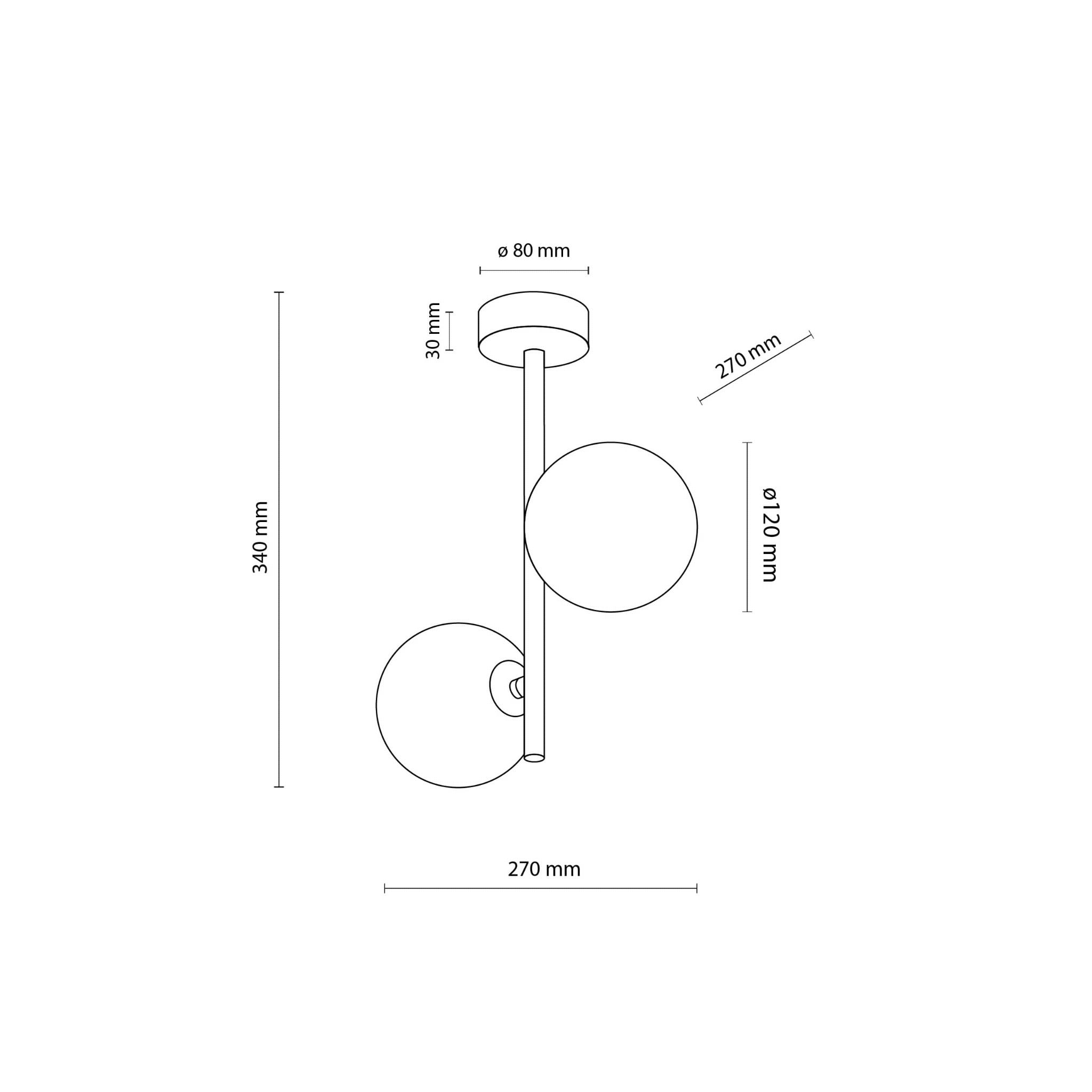 Lampa wisząca modern szklane klosze Tk Lighting Estera 4547 2x6W G9 bursztynowa złota