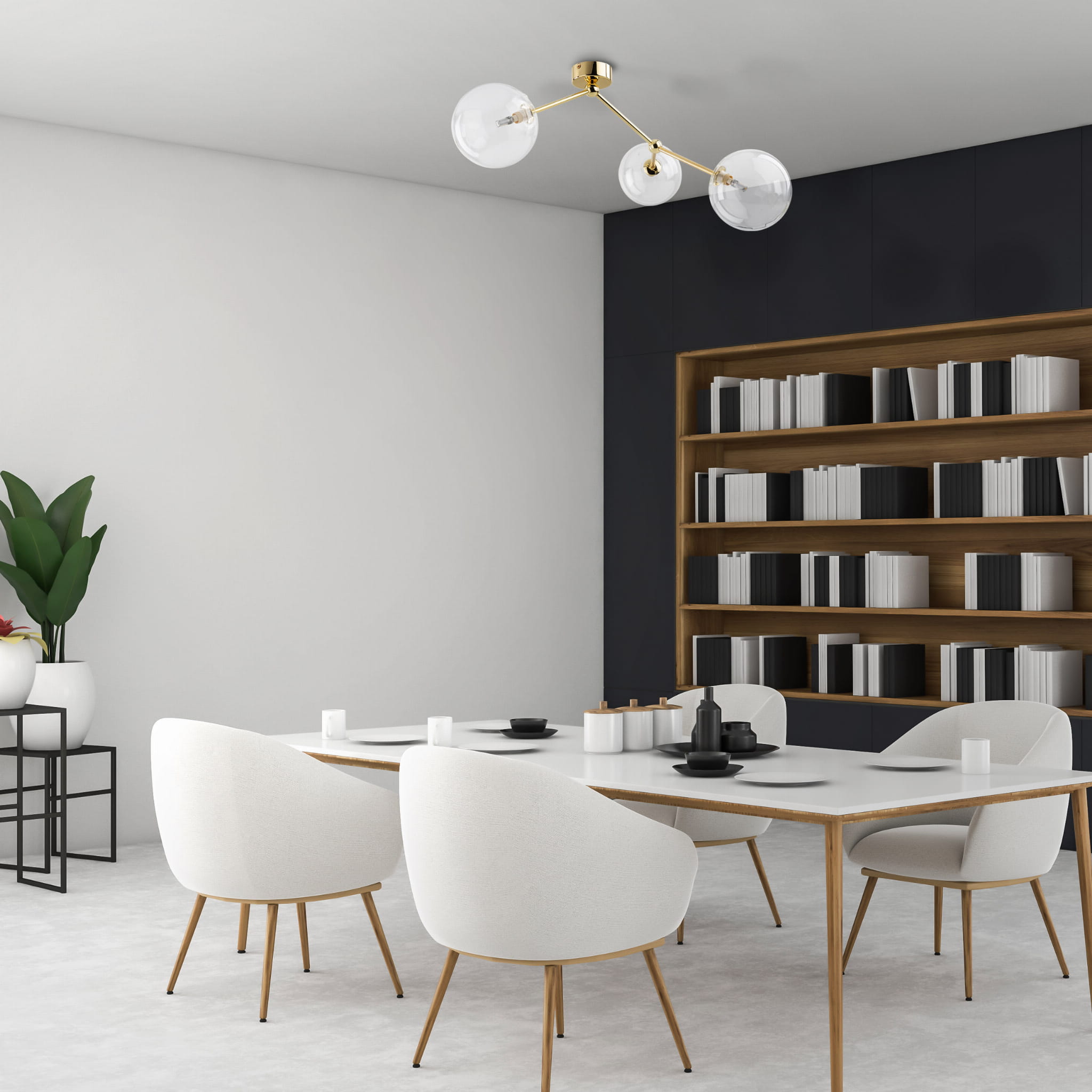 Plafon nowoczesny elegancki skandynawski glamour pręty klosz szklany kule złoty transparentny TK Lighting Fairy 10069 3x6W G9
