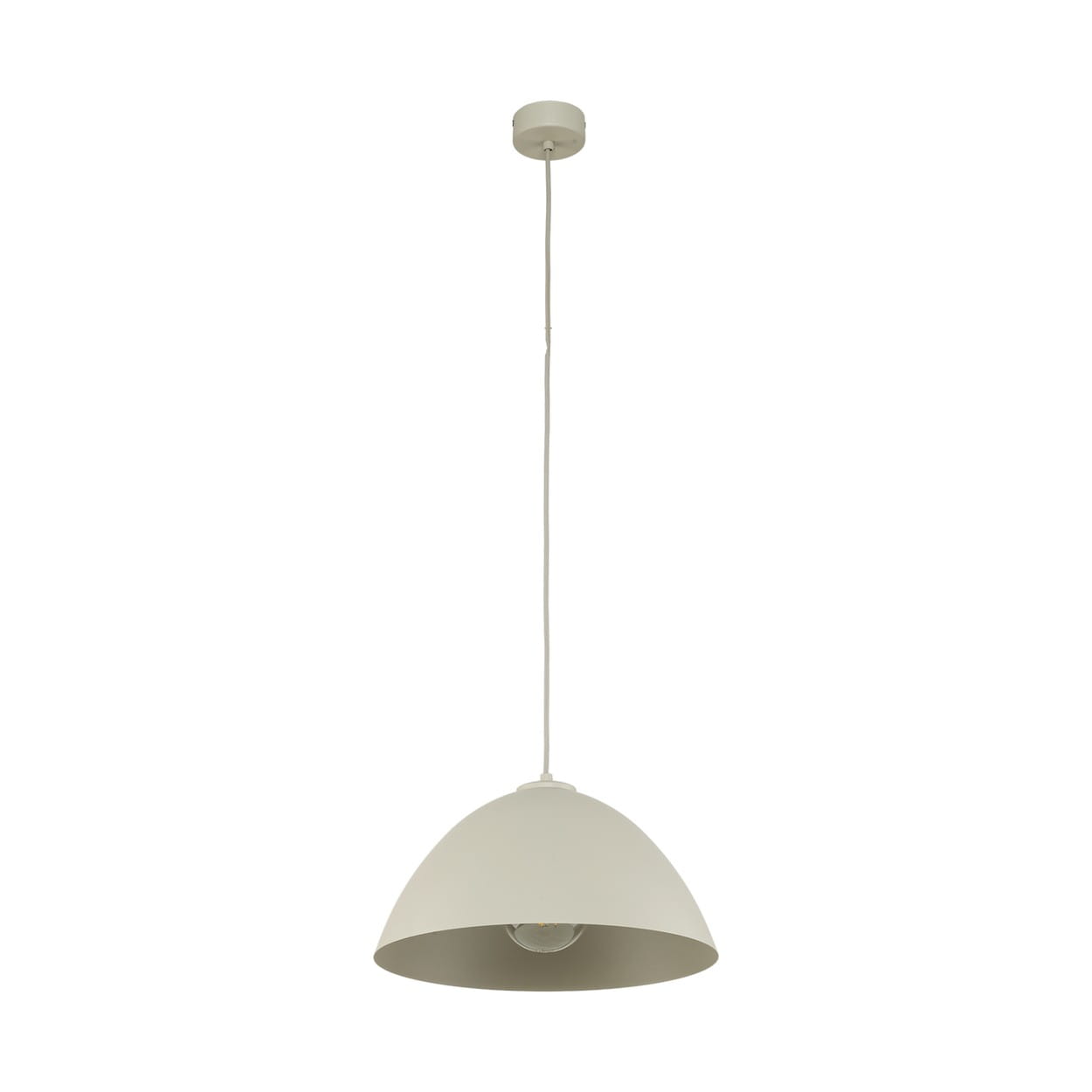Lampa wisząca klasyczna retro klosz metalowy miska beżowa TK Lighting Faro 5899 1x15W E27