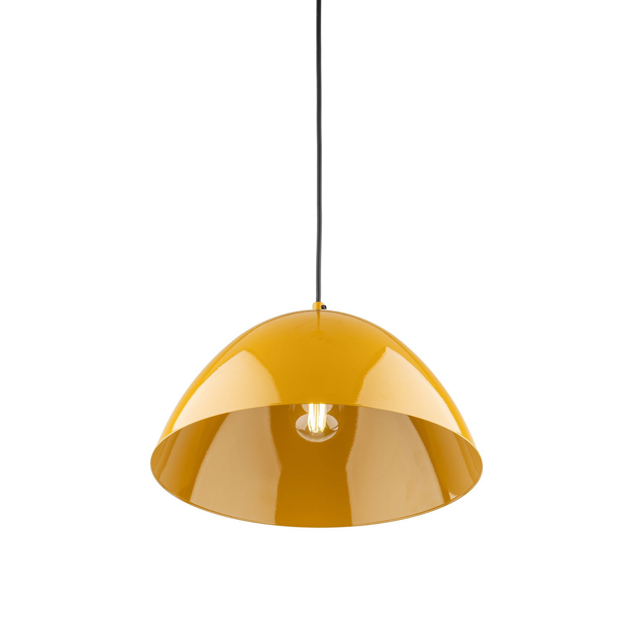 Lampa wisząca klasyczna retro klosz metalowy miska ochra TK Lighting Faro 10263 1x15W E27
