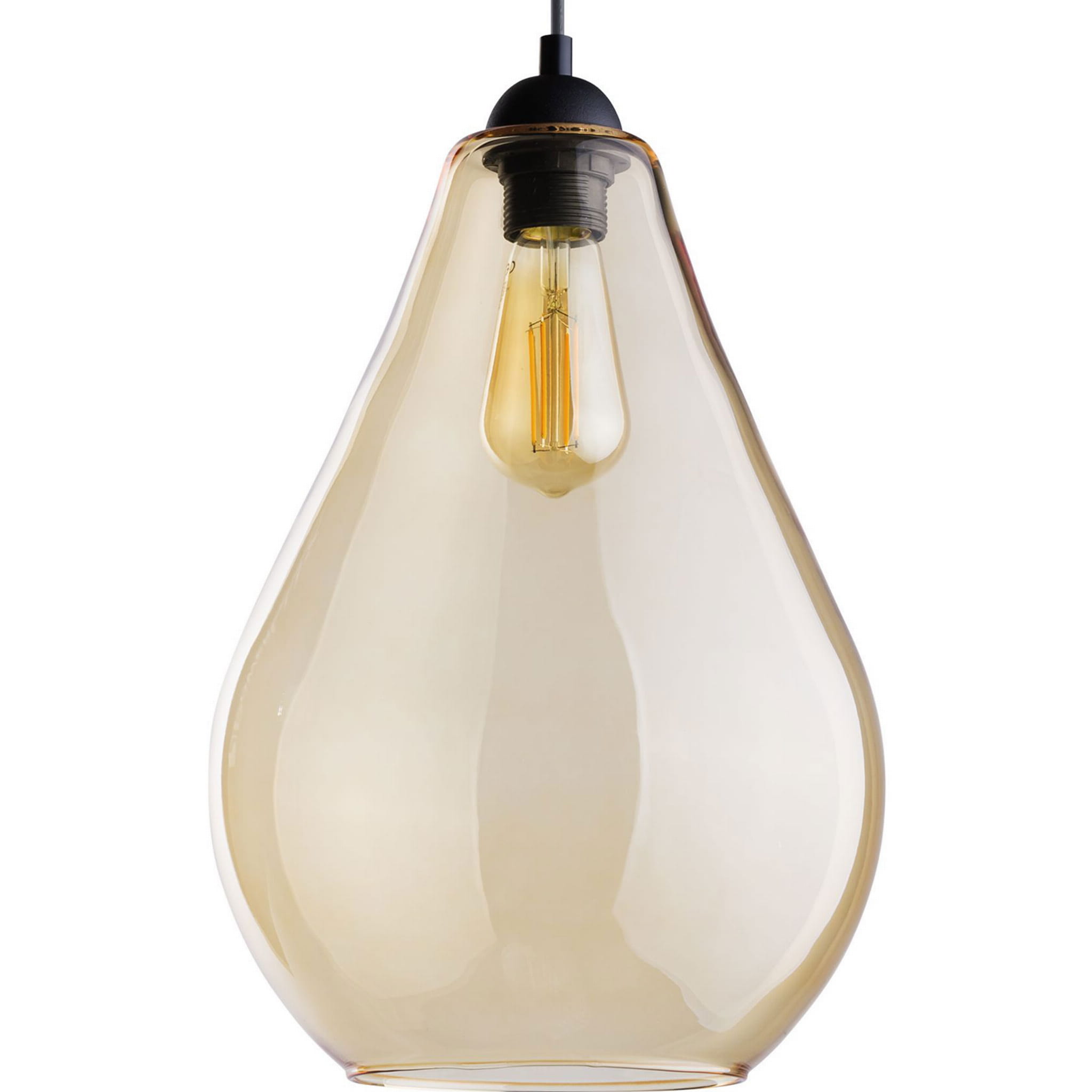 Lampa wisząca szklany klosz bursztyn TK Lighting Fuente 4322 1x60W E27