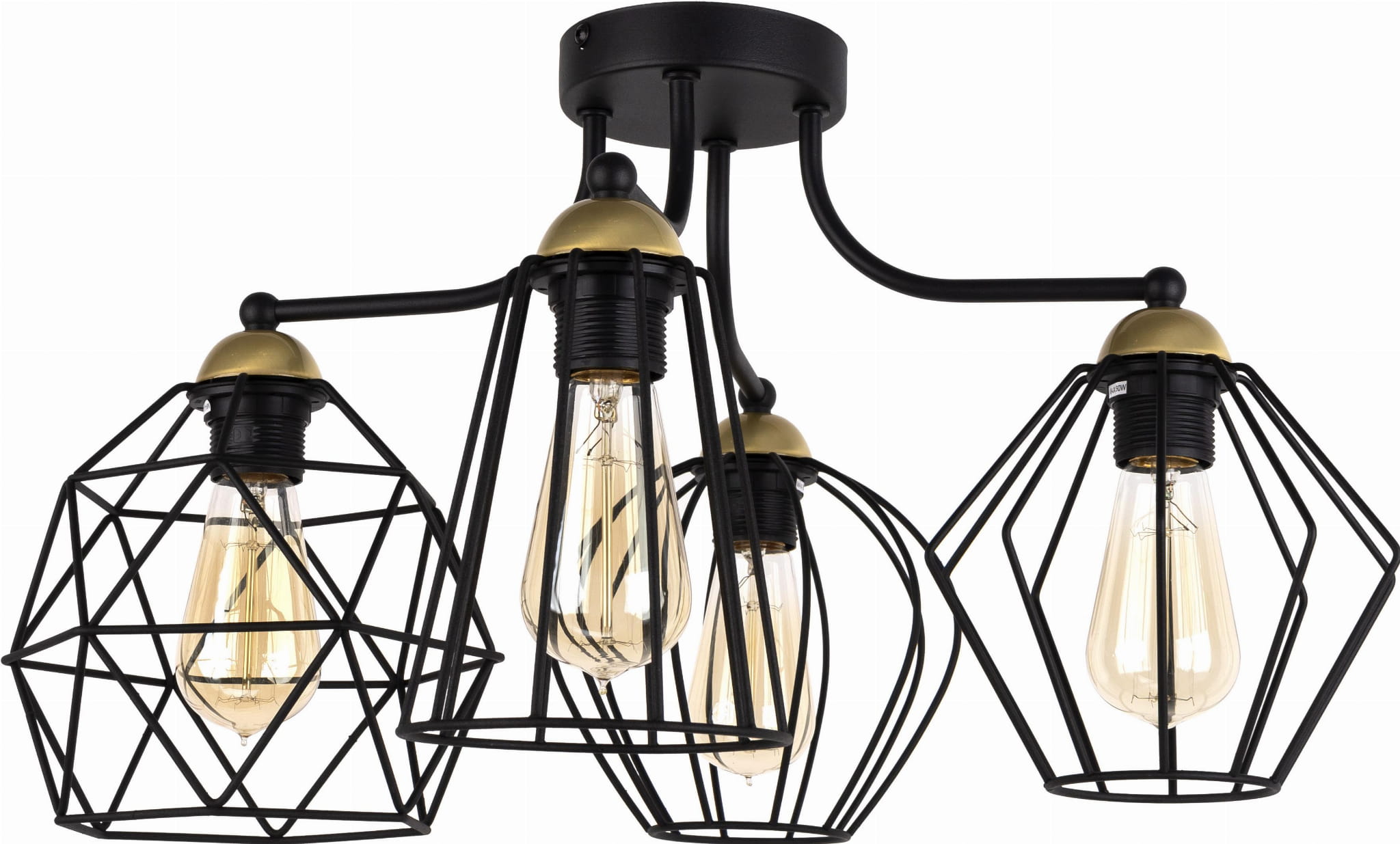 TK Lighting Galaxy Brass 2713 lampa wisząca 4x60W E27 czarna miedziana