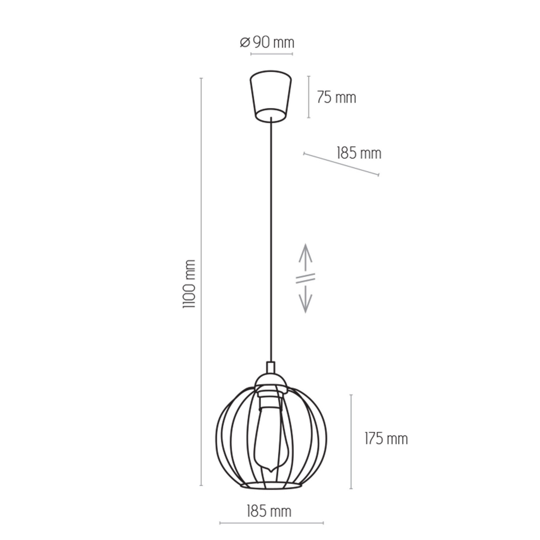 TK Lighting Galaxy 1644 lampa wisząca 1x15W E27 czarna miedziana