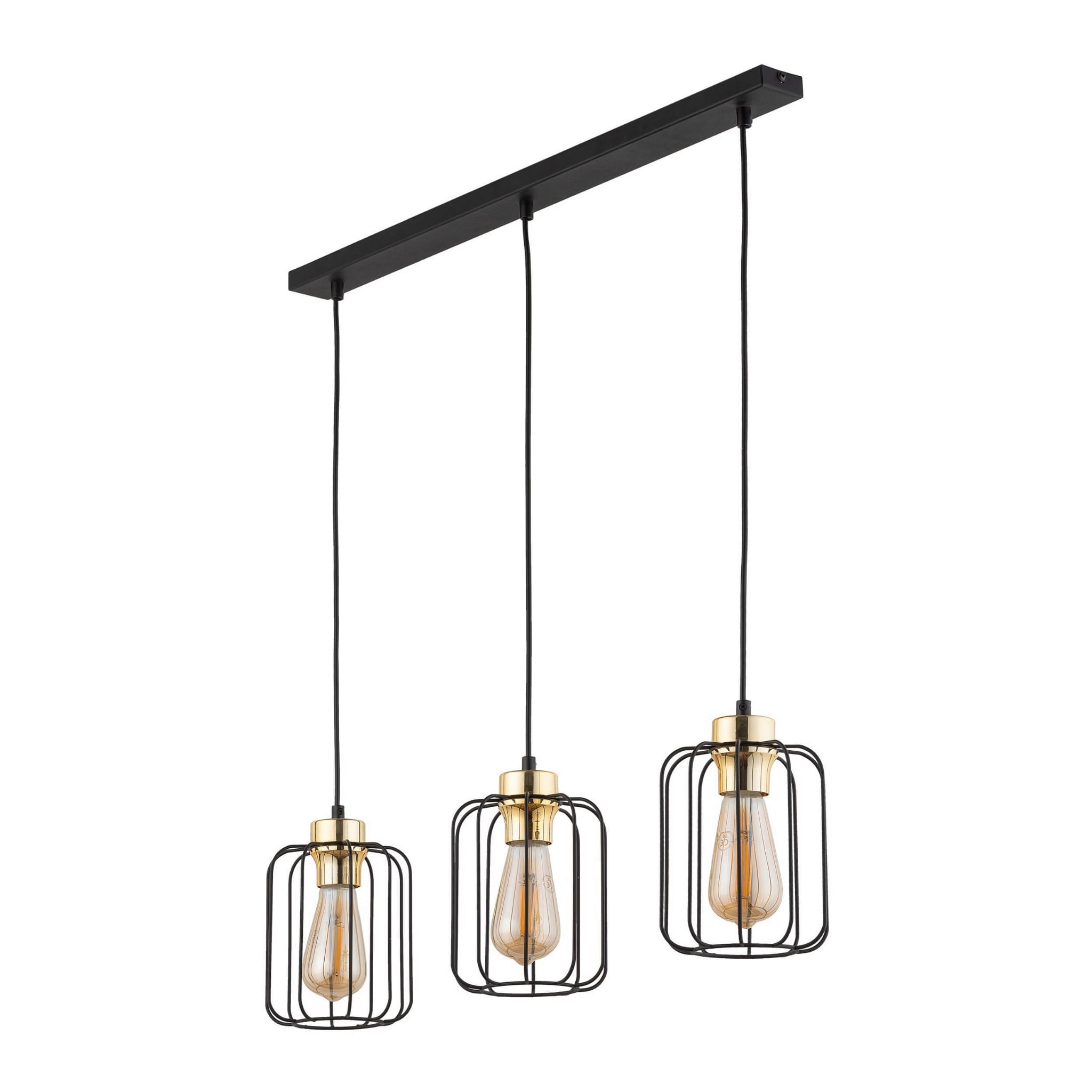 Tk Lighting Galaxy 4716 lampa wisząca 3x15W E27 czarna złota
