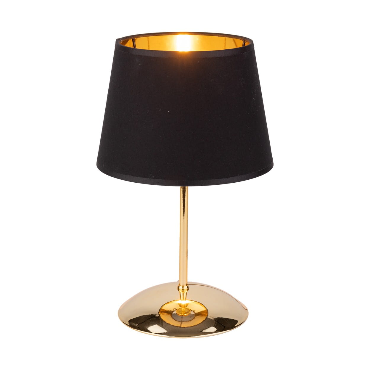Lampka nowoczesna elegancka glamour abażur materiałowy czarna złota TK Lighting Glory 5496 1x15W E27