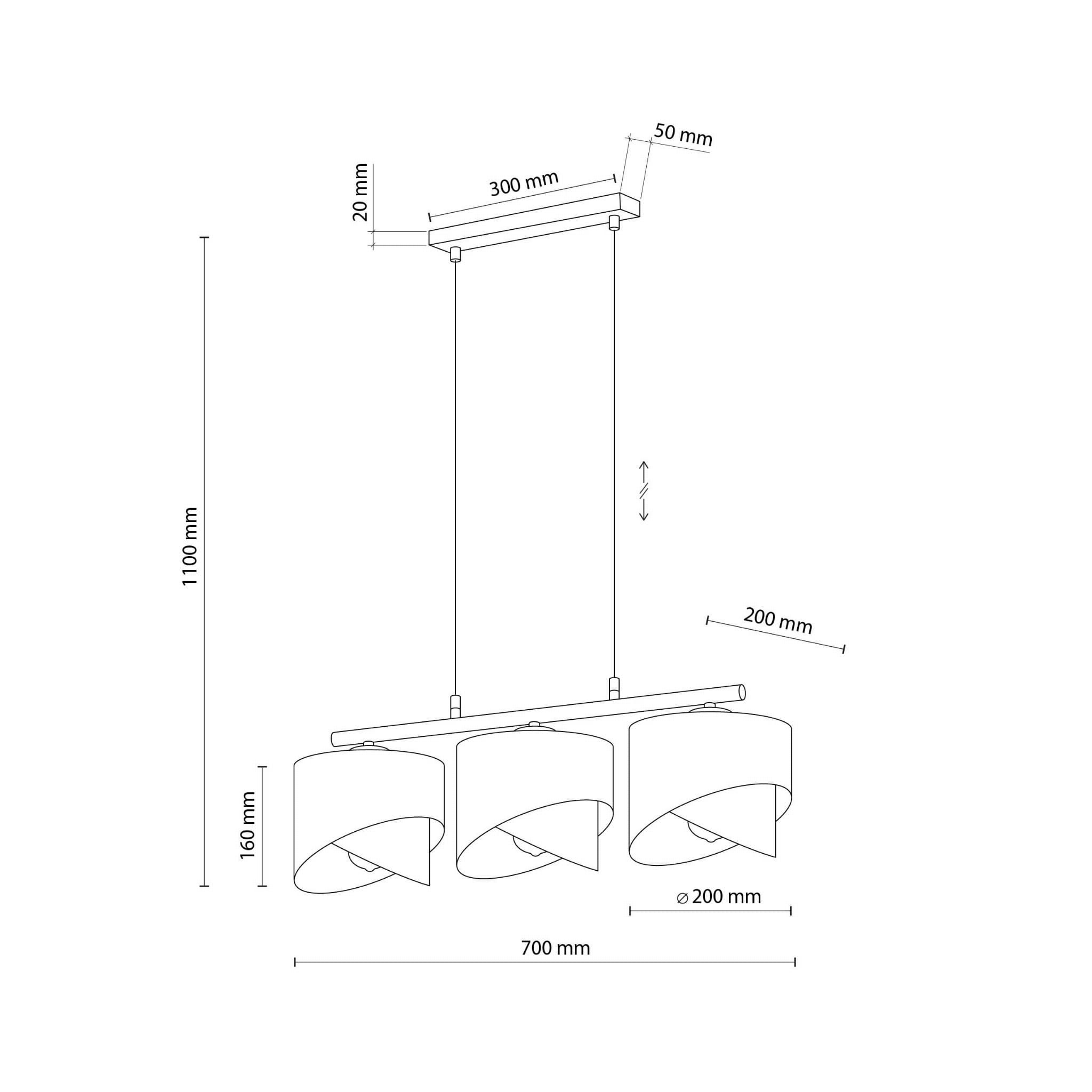 TK Lighting Grant 4824 lampa wisząca 3x15W E27 czarna złota