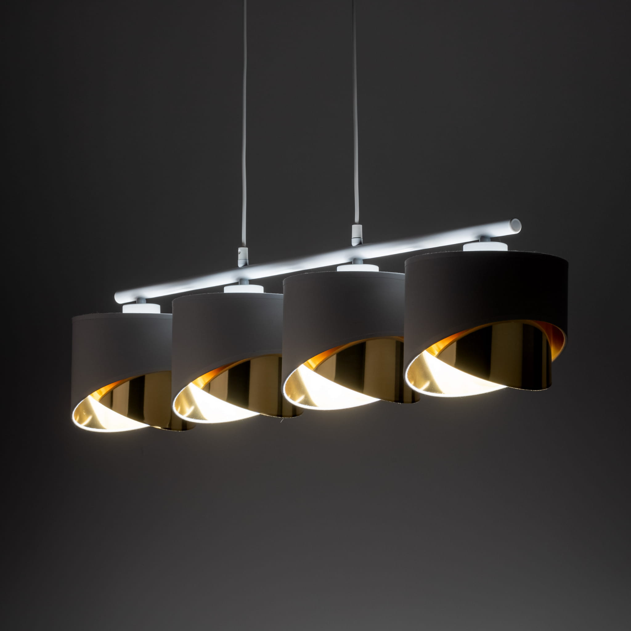 TK Lighting Grant 4822 lampa wisząca 4x15W E27 biała złota