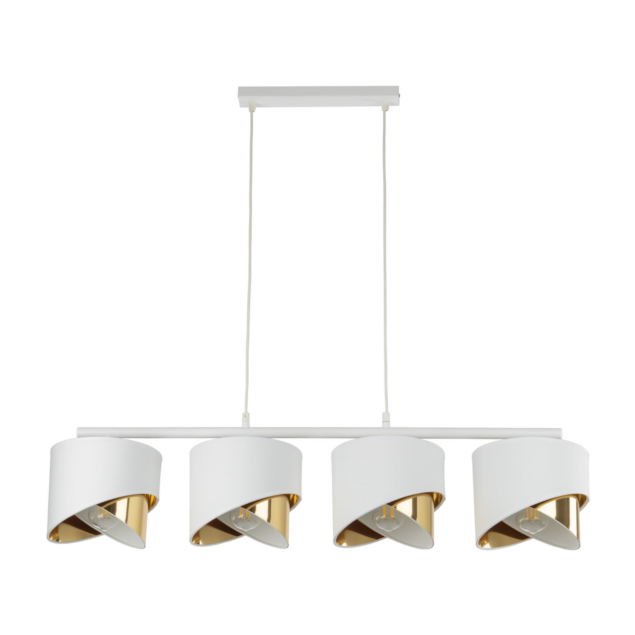 TK Lighting Grant 4822 lampa wisząca 4x15W E27 biała złota