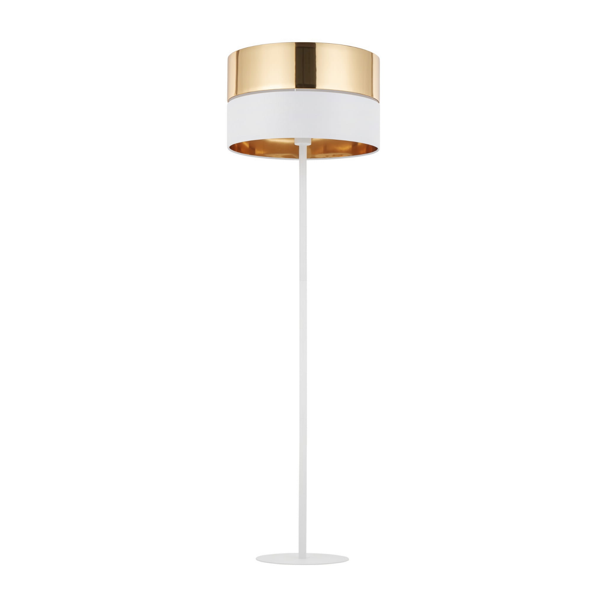 Tk Lighting Hilton 5074 lampa stojąca podłogowa 1x15W E27 biała złota