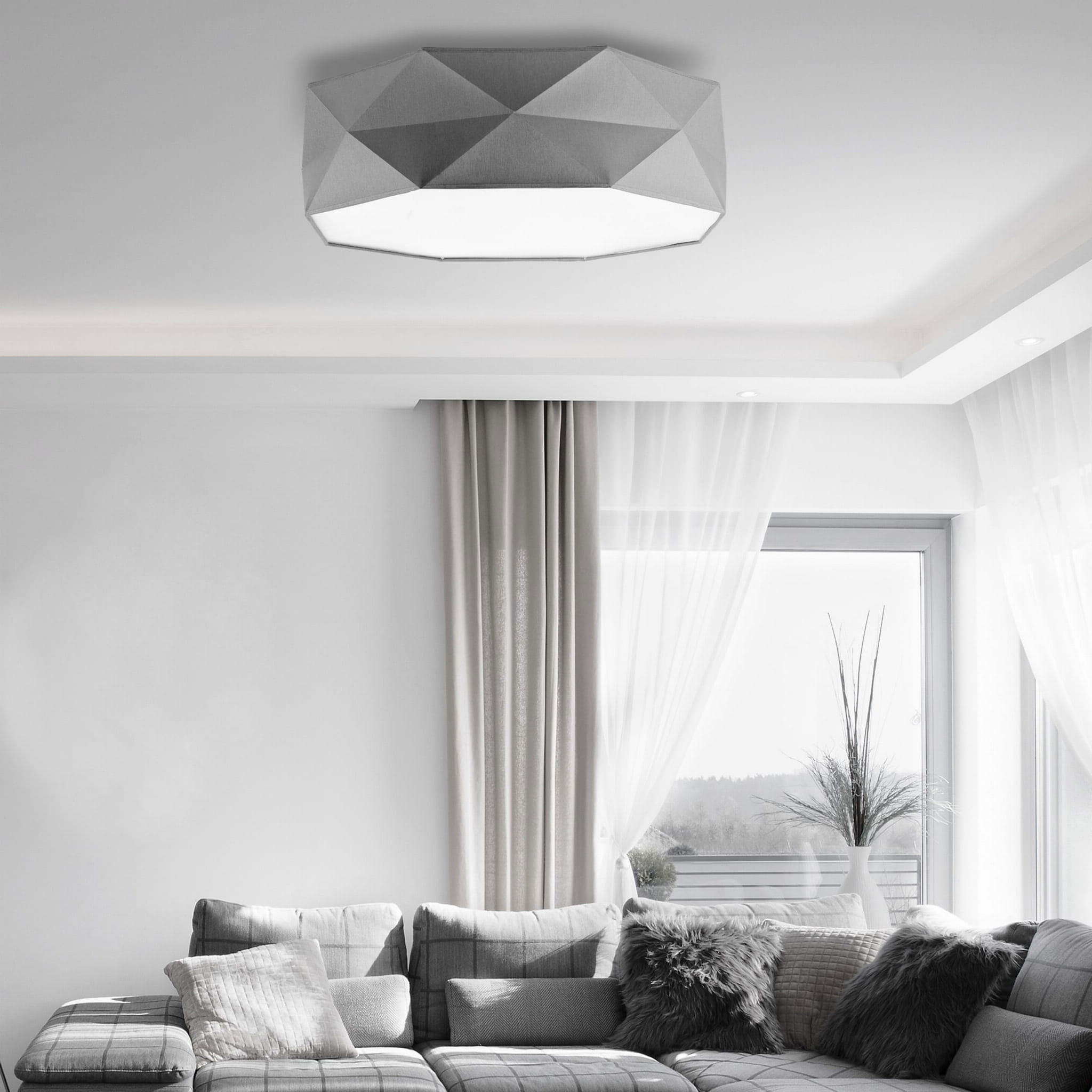 TK Lighting Kantoor 1566 Plafon lampa sufitowa 4x60W E27 szary 1566