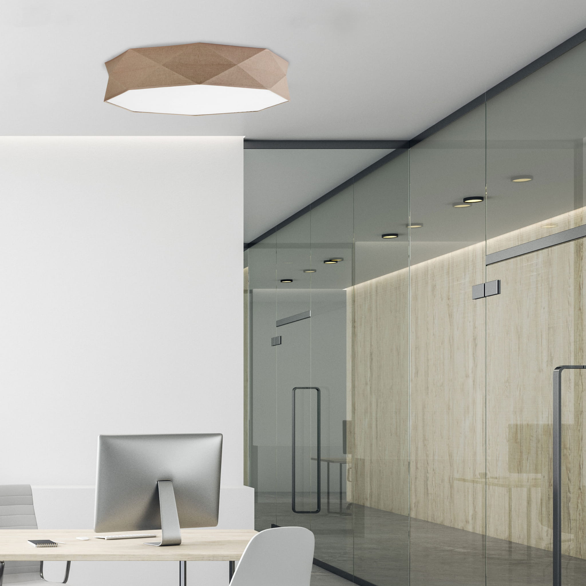 Tk Lighting Kantoor 6196 plafon lampa sufitowa 6x15W E27 biały szary