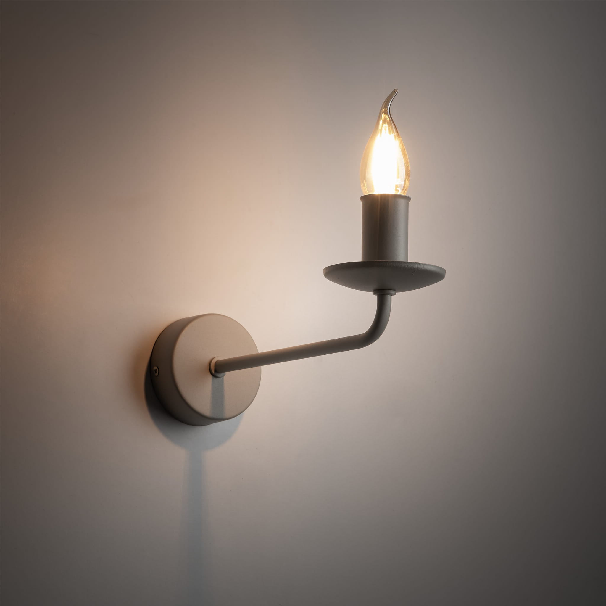 Kinkiet klasyczny rustykalny industrialny retro świecznikowy beżowy TK Lighting Limal 10244 1x10W E14