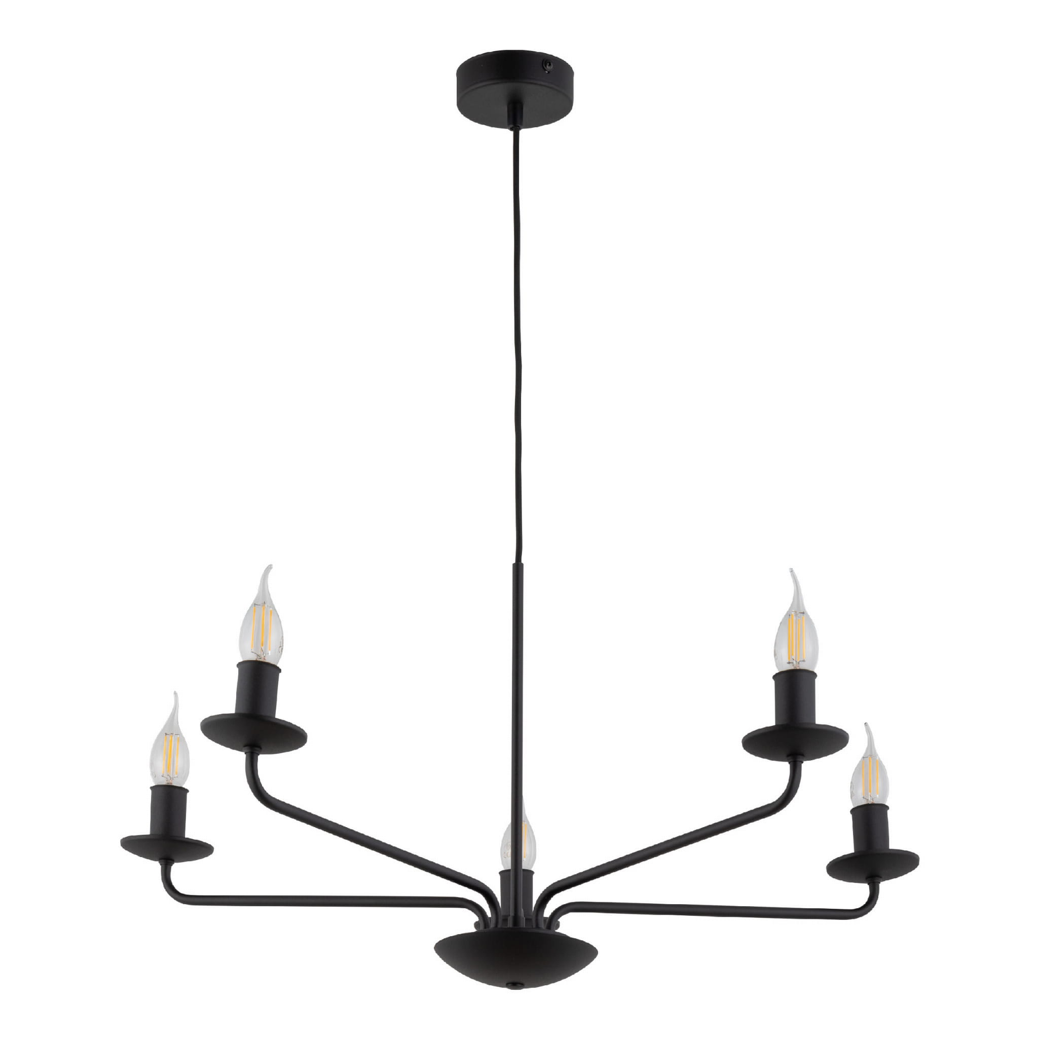 Tk Lighting Limal 4612 lampa wisząca 5x40W E14 czarna