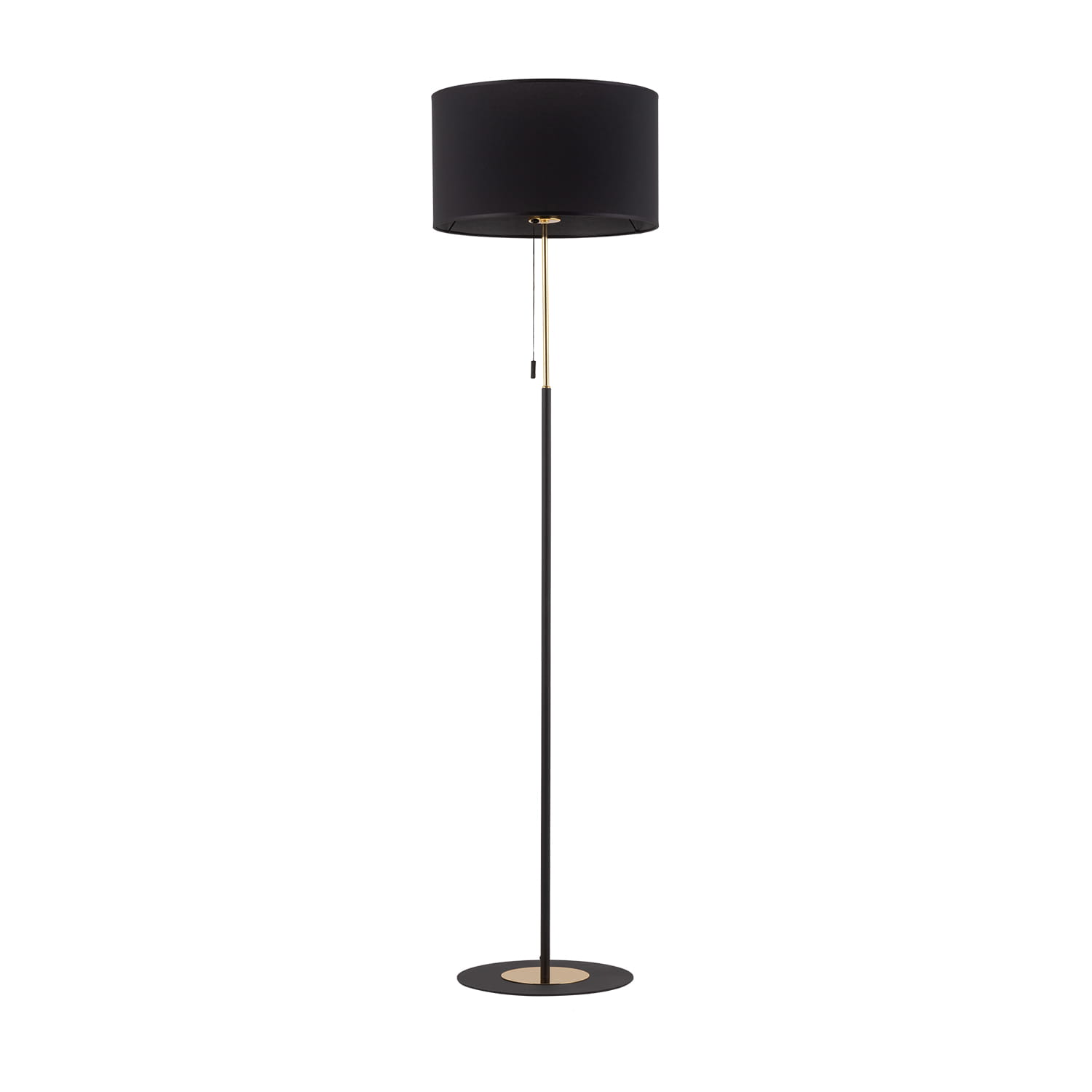 Lampa podłogowa nowoczesna elegancka glamour abażur materiałowy czarna złota TK Lighting Lord 5153 1x15W E27