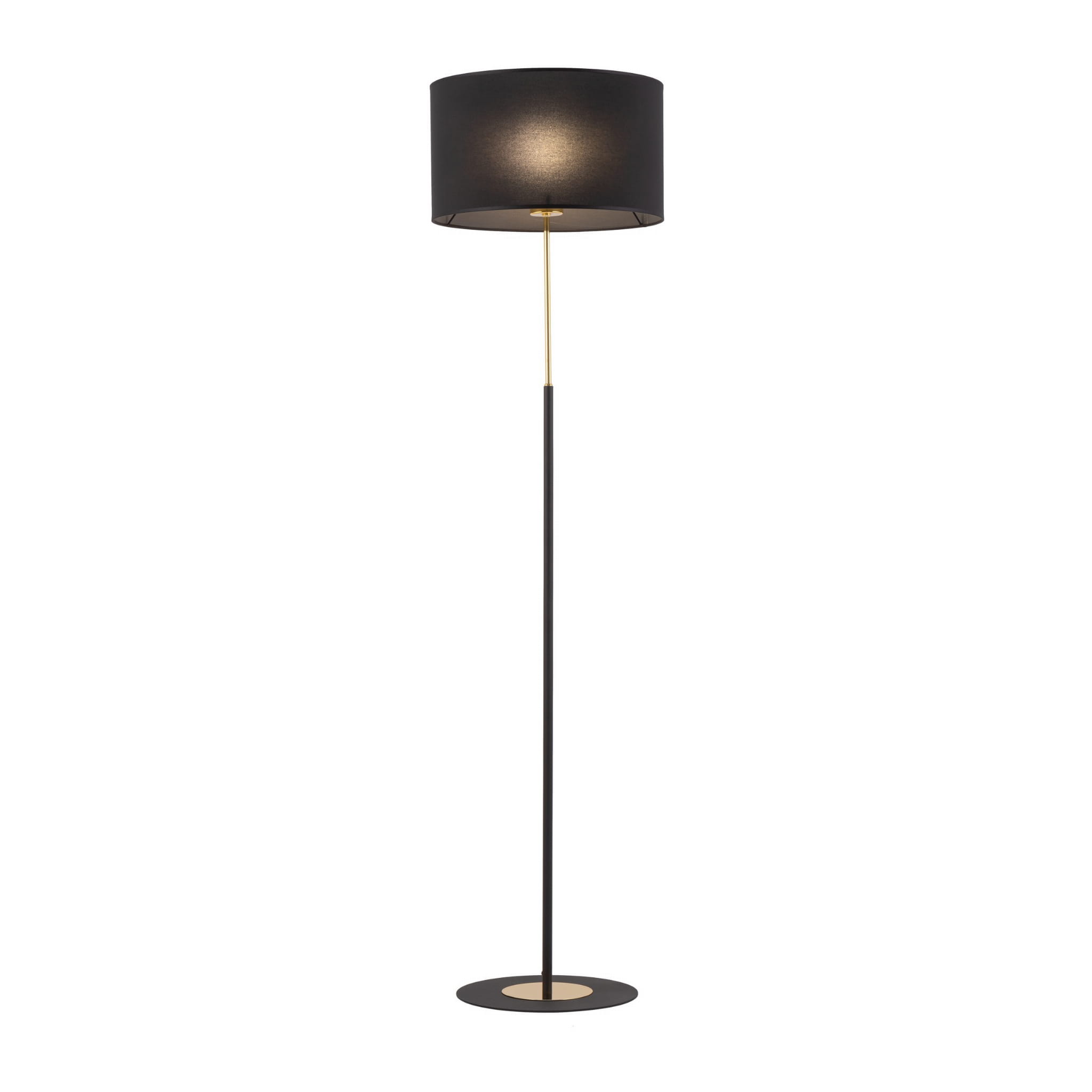Lampa podłogowa nowoczesna elegancka glamour abażur materiałowy czarna złota TK Lighting Lord 5153 1x15W E27