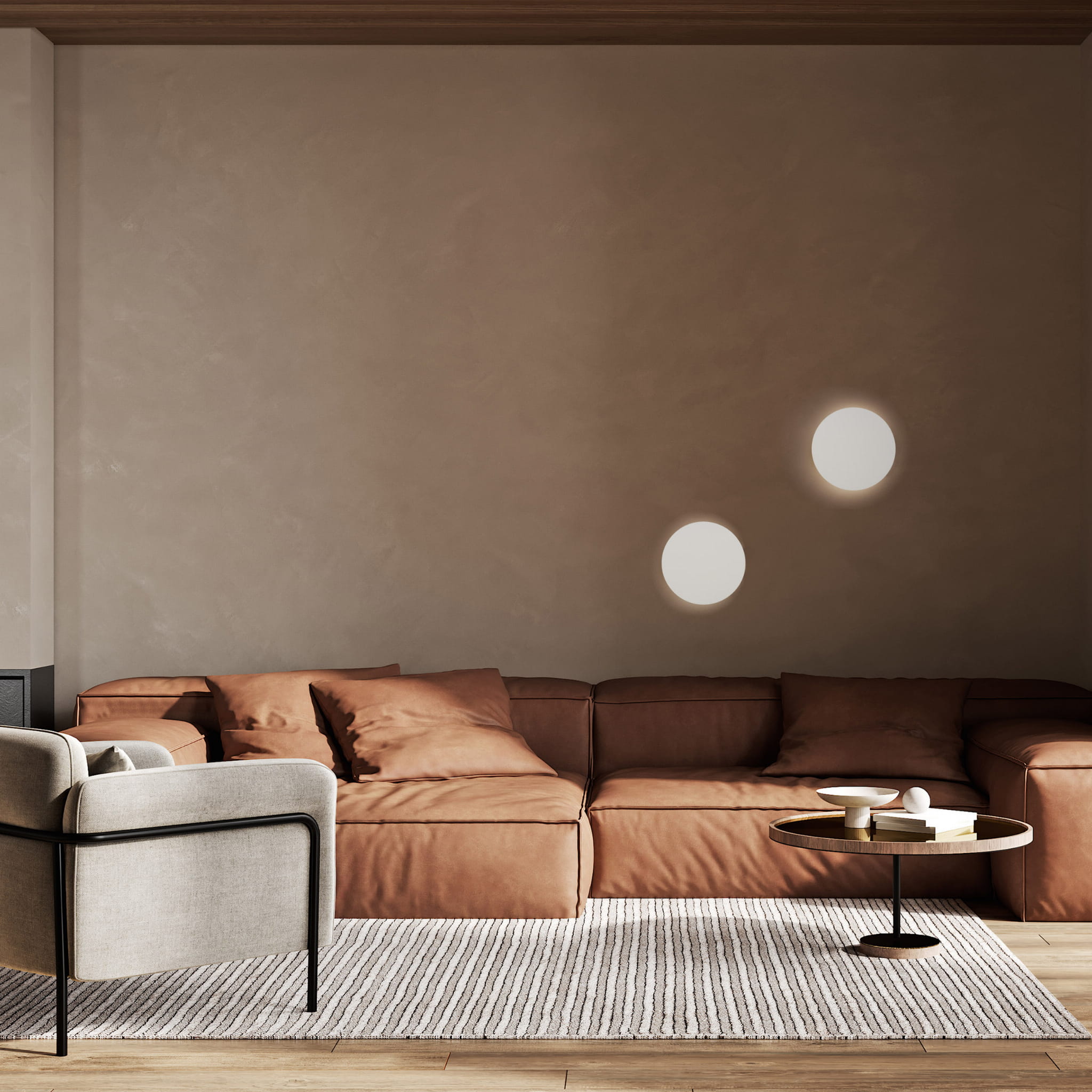 Kinkiet nowoczesny rustykalny loft koło beżowy TK Lighting Luna 5910 2x6W G9