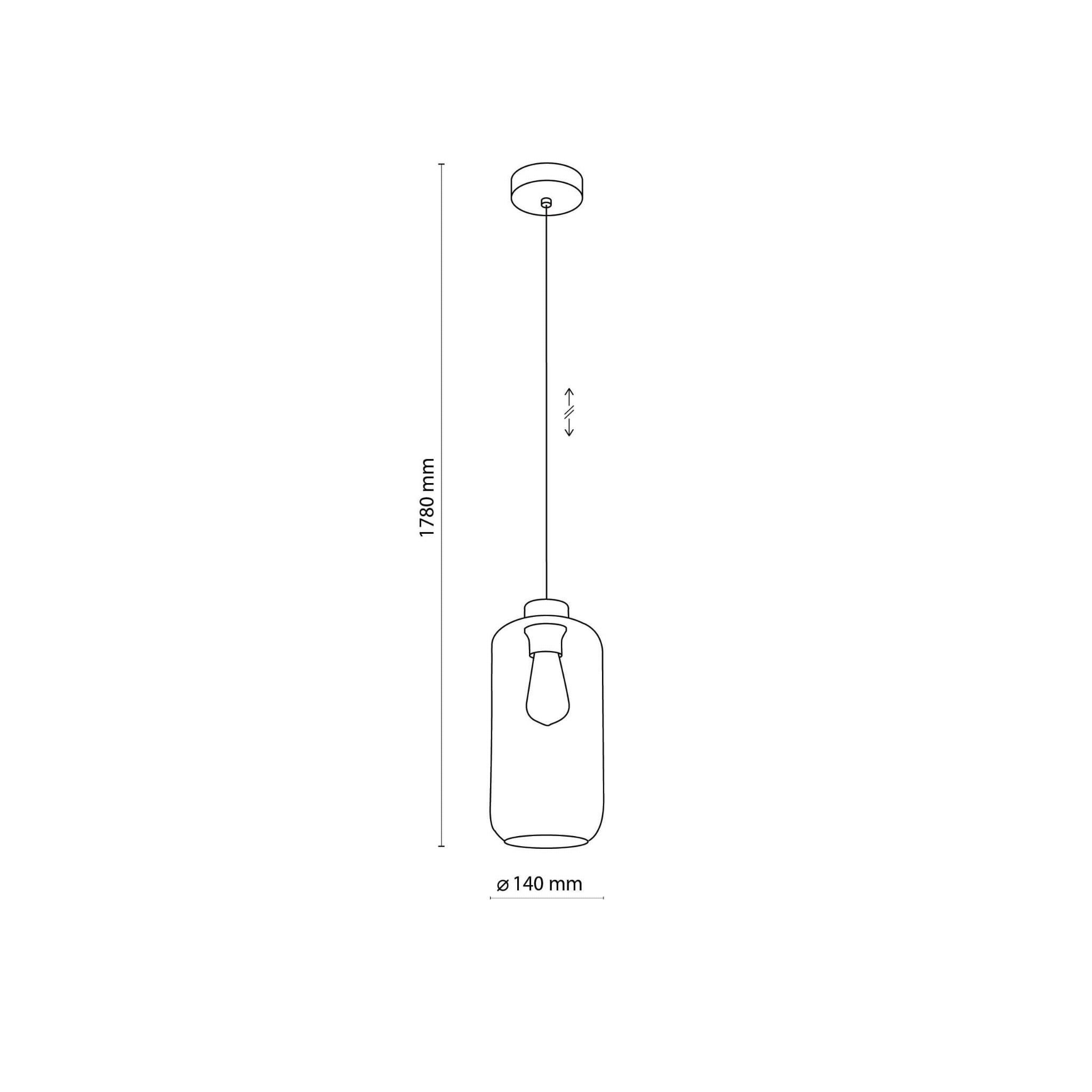 Lampa wisząca szklady dymiony klosz Tk Lighting Marco 2077 1x60W E27 grafit lustrzany