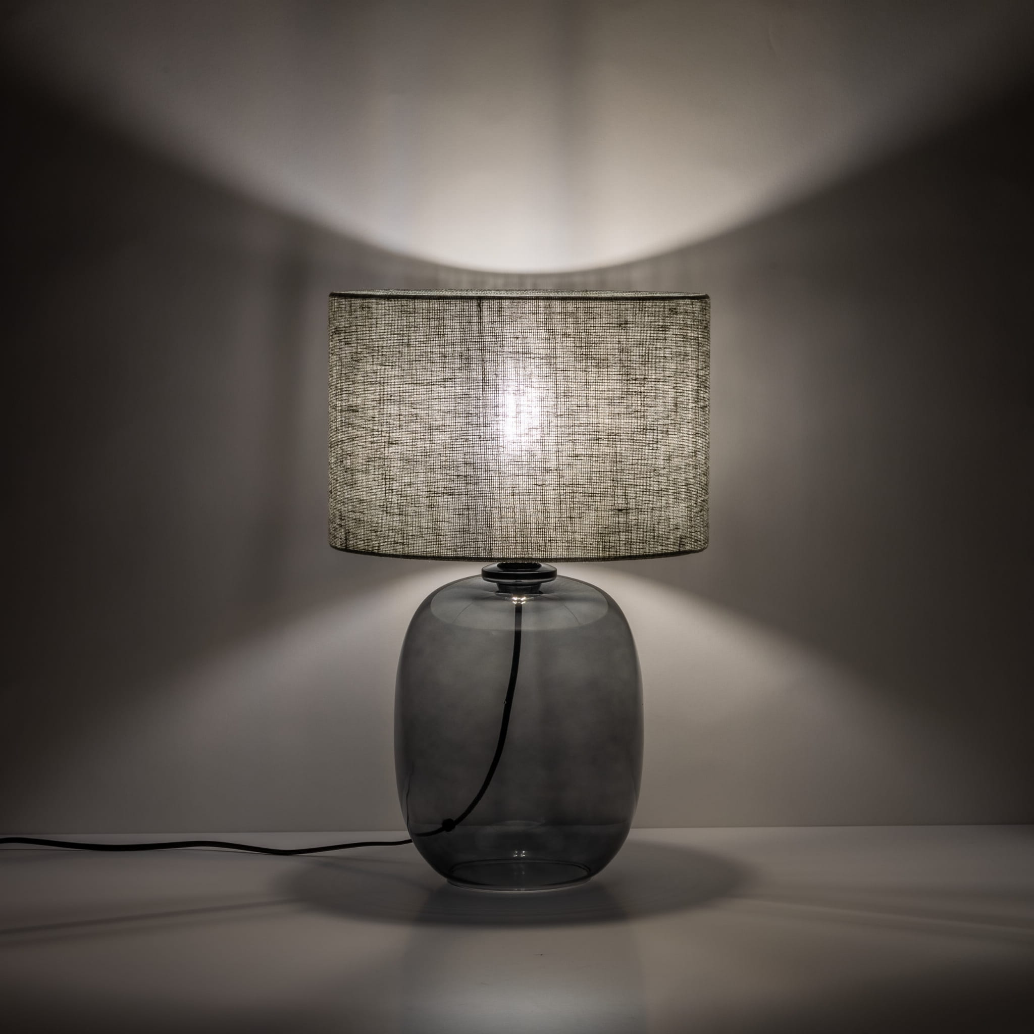 Lampka nowoczesna skandynawska klasyczna elegancka abażur materiałowy grafitowa zielona TK Lighting Melody 5989 1x15W E27