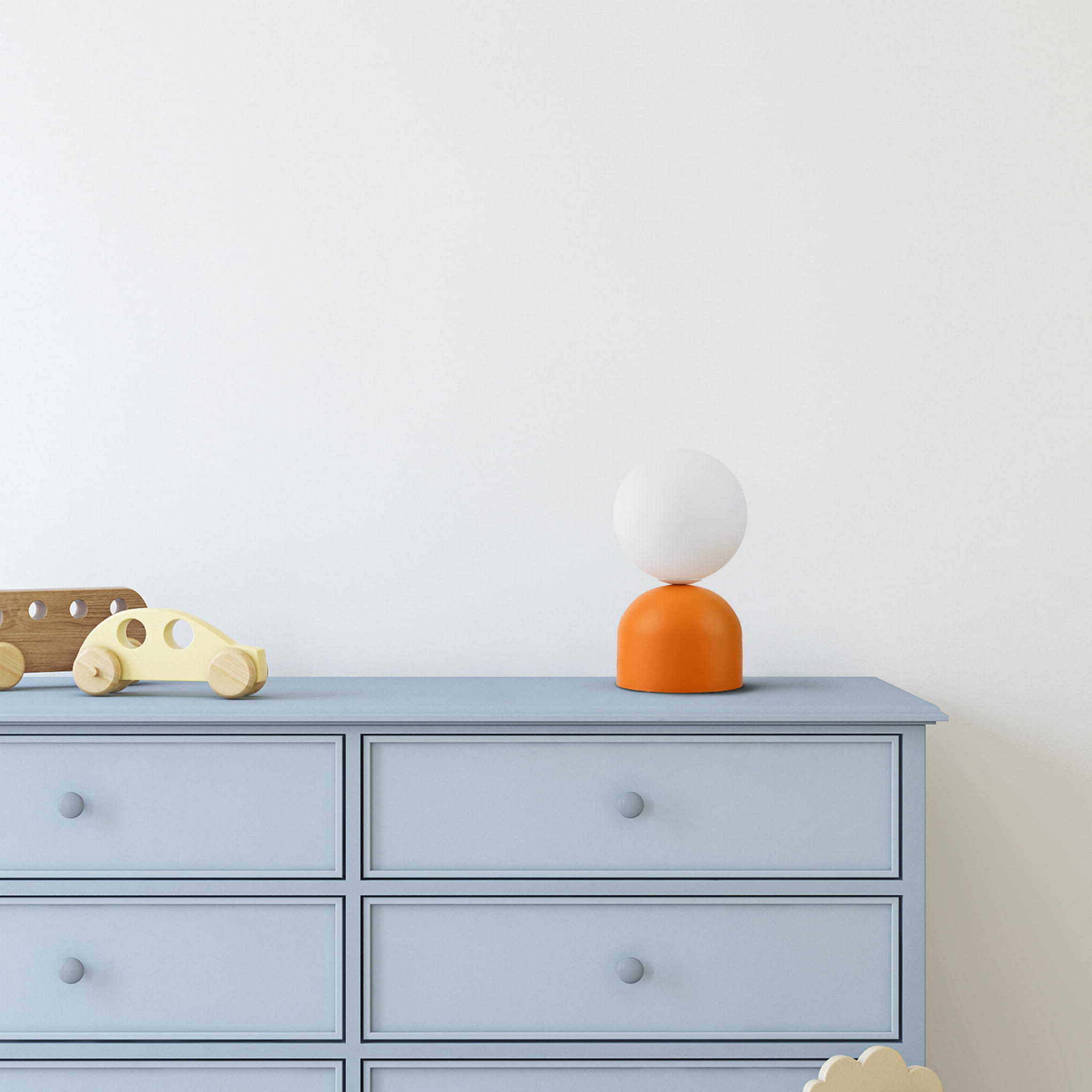 Lampka nowoczesna skandynawska loft klosz szklany kula pomarańczowa biała TK Lighting Miki 16041 1x8W G9