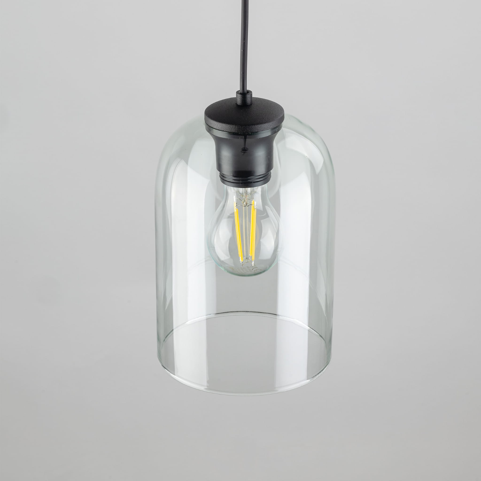Lampa wisząca nowoczesna elegancka loft industrialna klosz szklany zielona czarna TK Lighting Molly 10298 1x15W E27