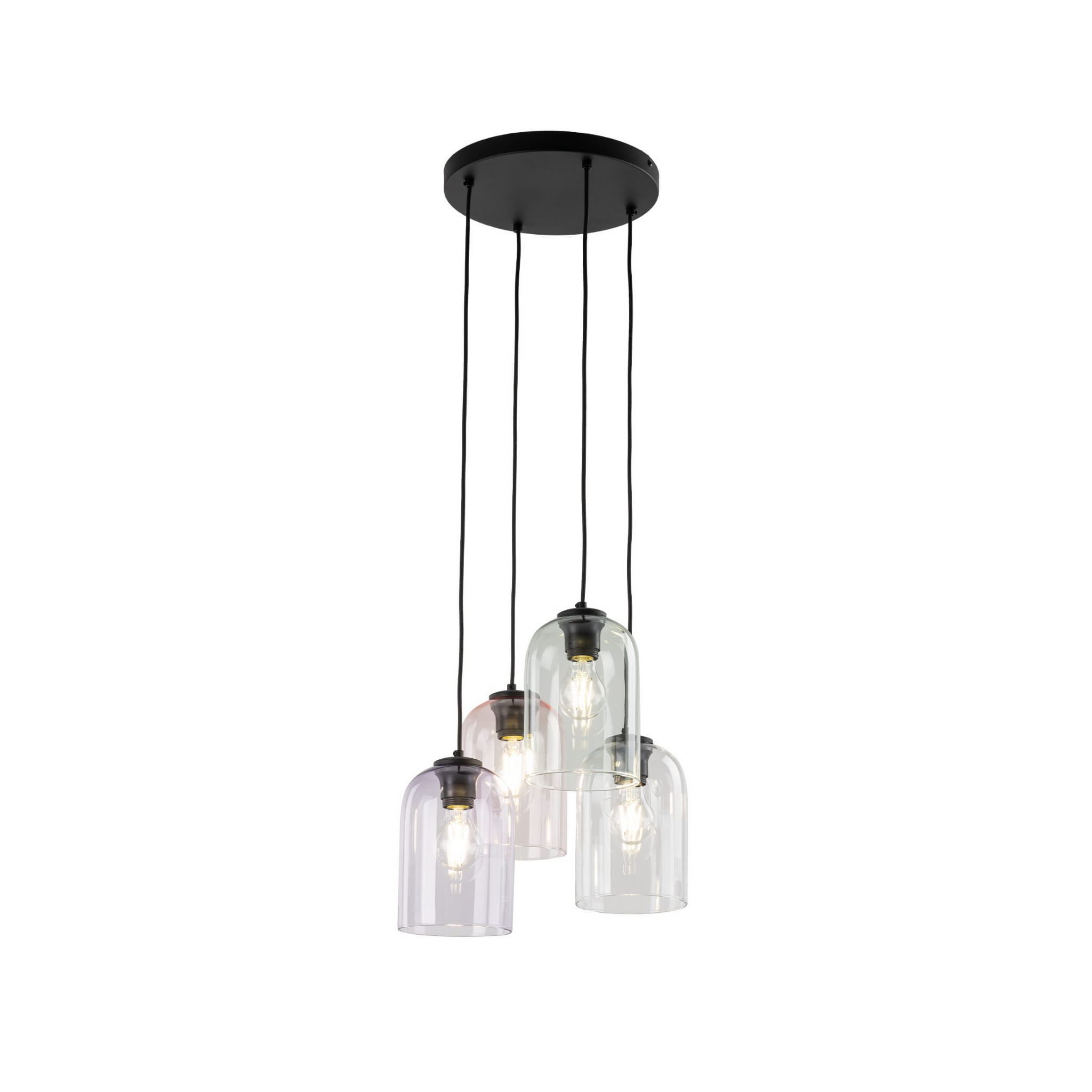 Lampa wisząca nowoczesna elegancka loft industrialna klosz szklany multikolor czarna TK Lighting Molly 10301 4x15W E27