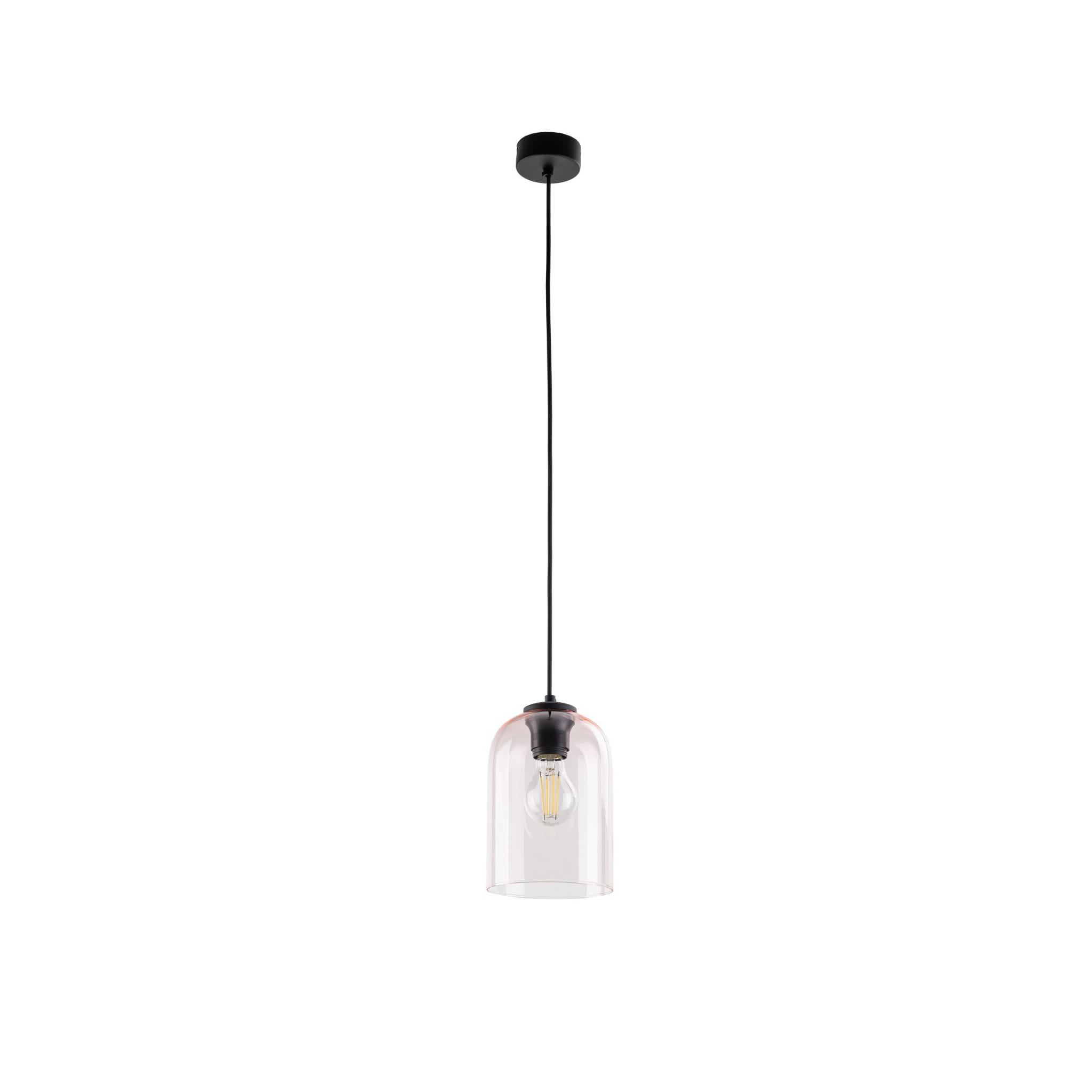Lampa wisząca nowoczesna elegancka loft industrialna klosz szklany różowa czarna TK Lighting Molly 10296 1x15W E27