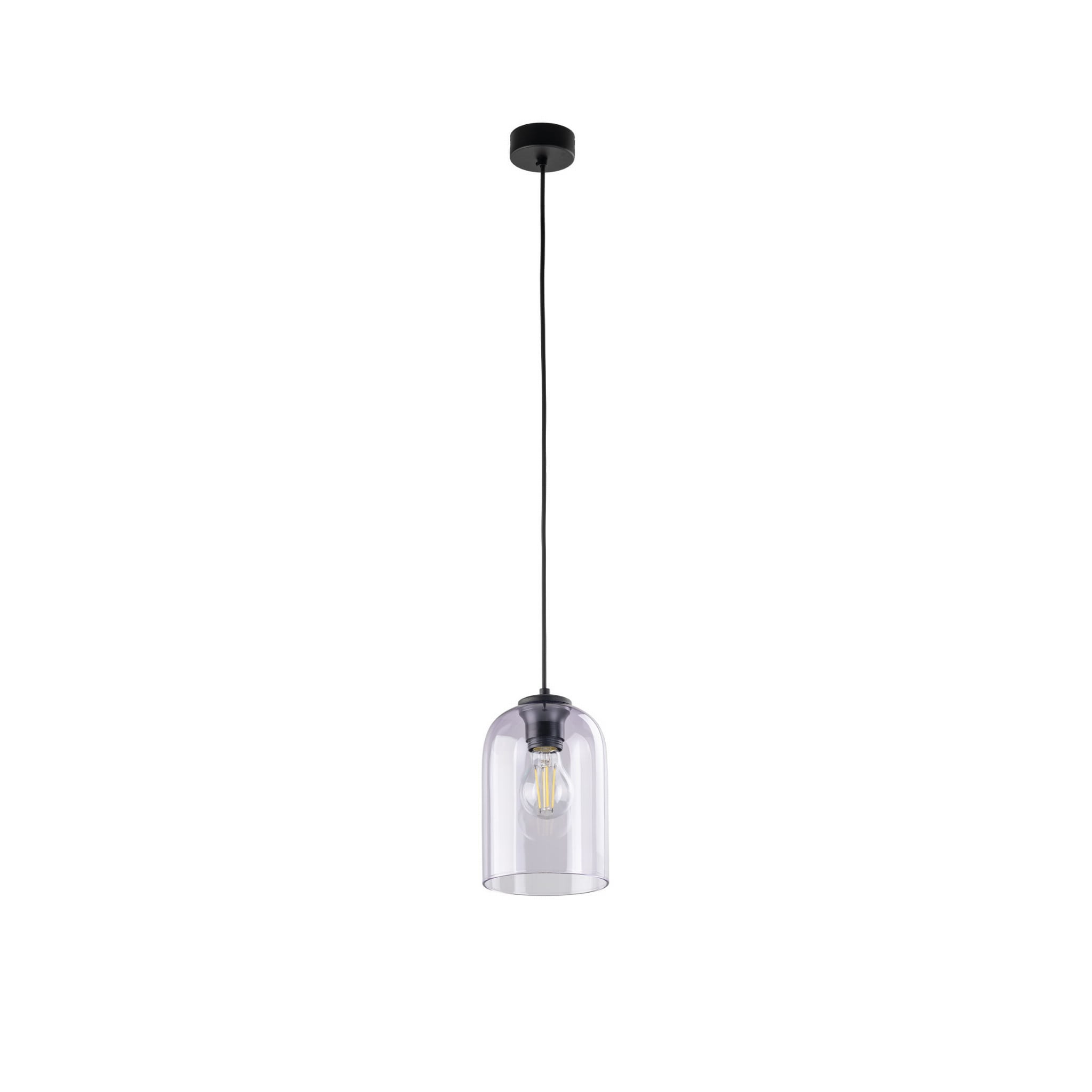 Lampa wisząca nowoczesna elegancka loft industrialna klosz szklany fioletowa czarna TK Lighting Molly 10299 1x15W E27