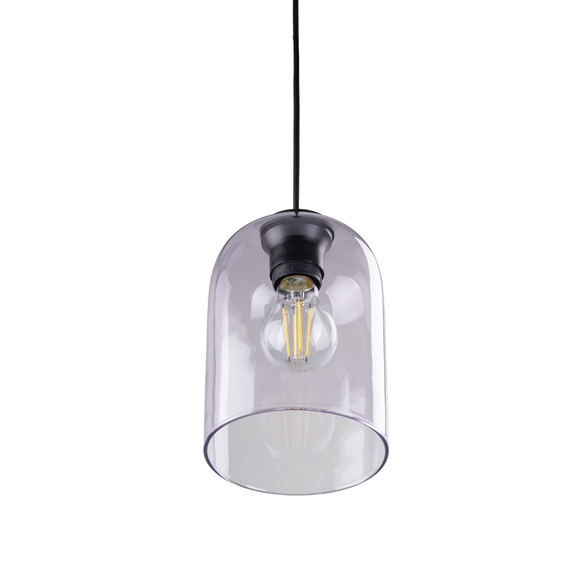 Lampa wisząca nowoczesna elegancka loft industrialna klosz szklany fioletowa czarna TK Lighting Molly 10299 1x15W E27