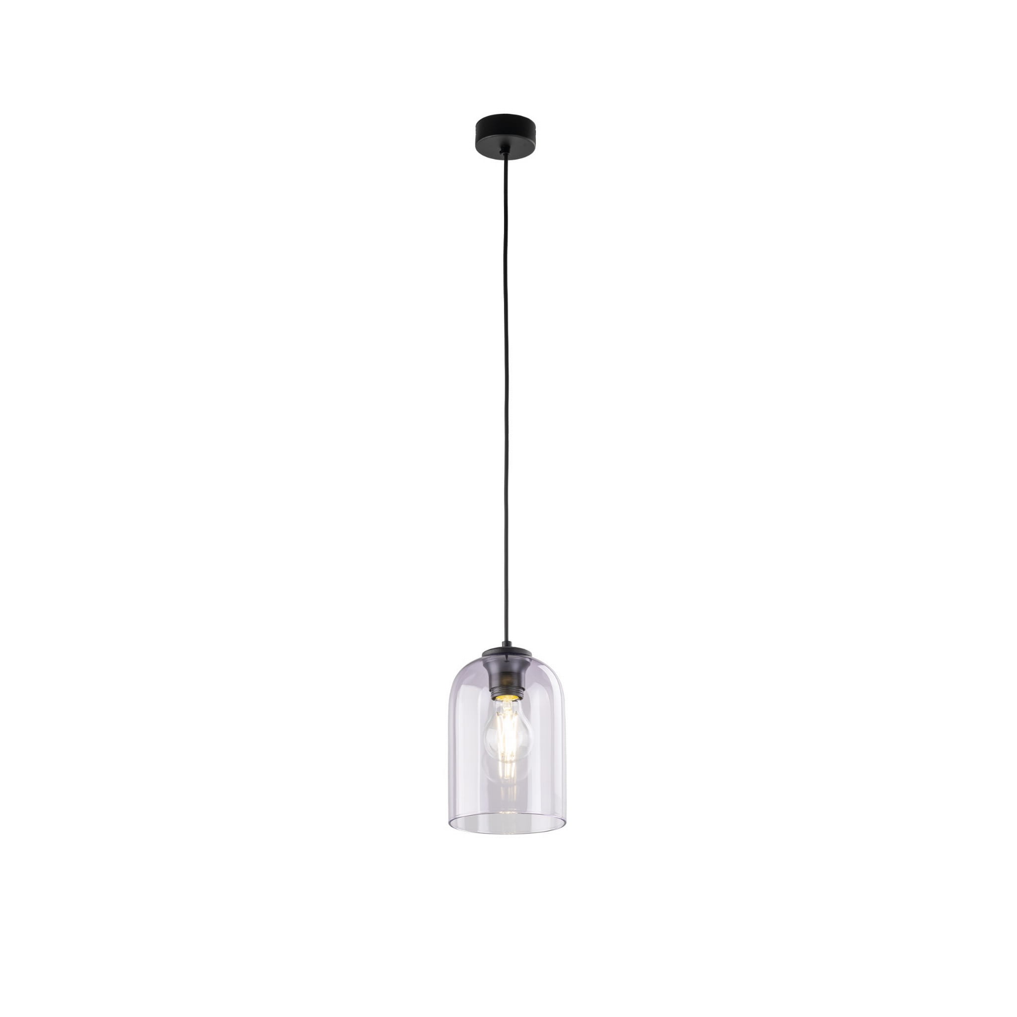 Lampa wisząca nowoczesna elegancka loft industrialna klosz szklany fioletowa czarna TK Lighting Molly 10299 1x15W E27